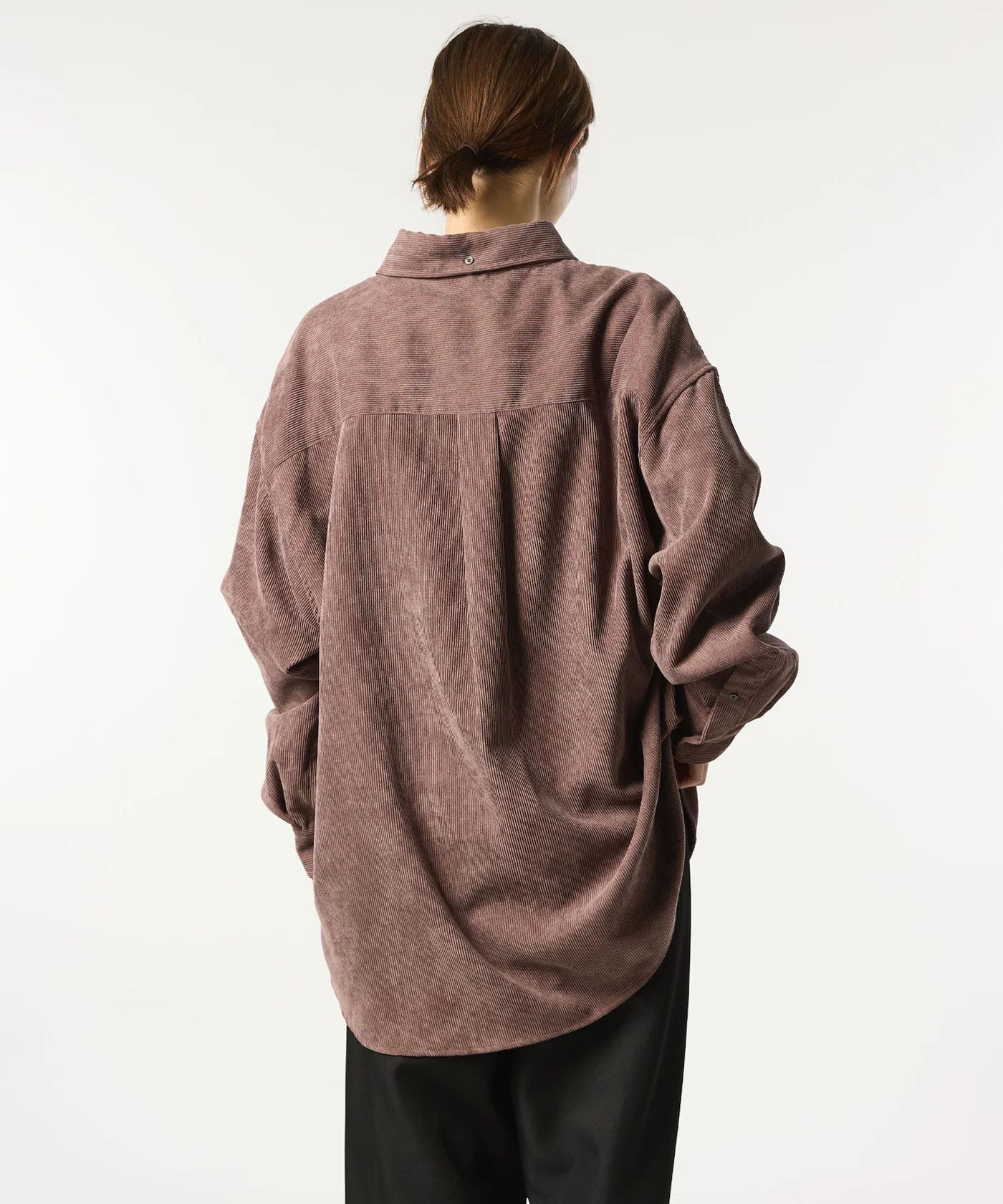 OVERSIZED CORDUROY SHIRT / オーバーサイズ コーデュロイ シャツ / レディッシュブラウン / MTM-SH-0164-23-C