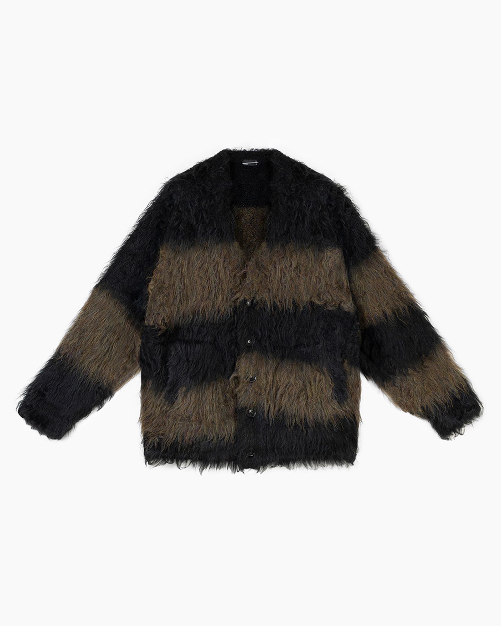 Shaggy Border Knit Cardigan