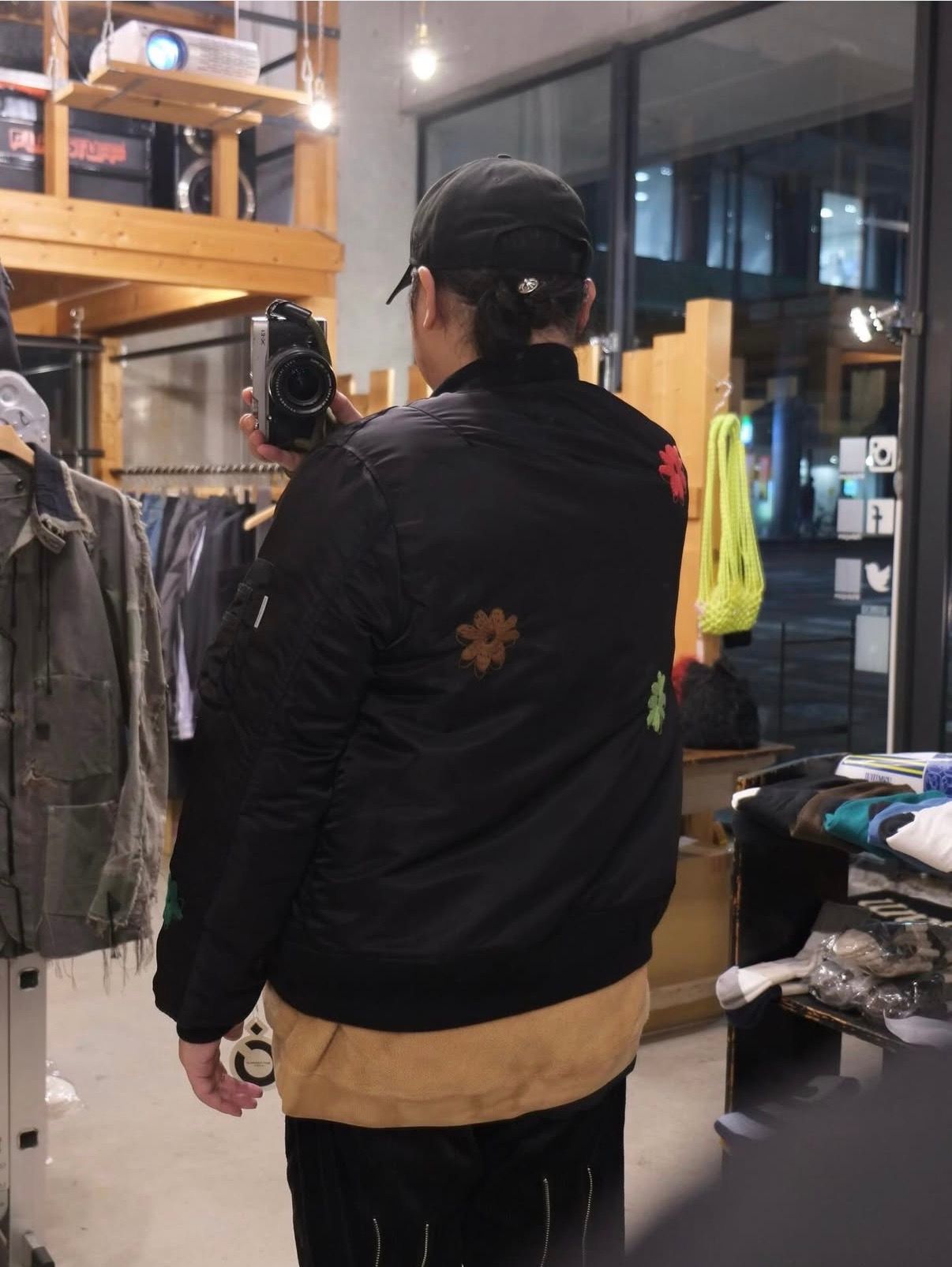 Flower Embroidery Flight Jacket