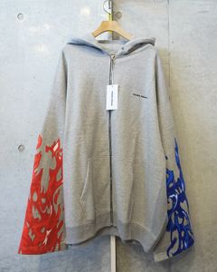 Flame Pettern Zipup Hoodie