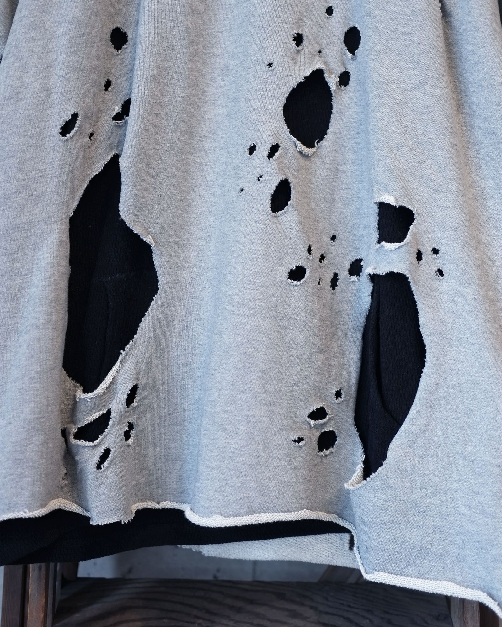 Damage Layered Sweat Shirt / ダメージ加工 / スウェットプルオーバー / メンズ