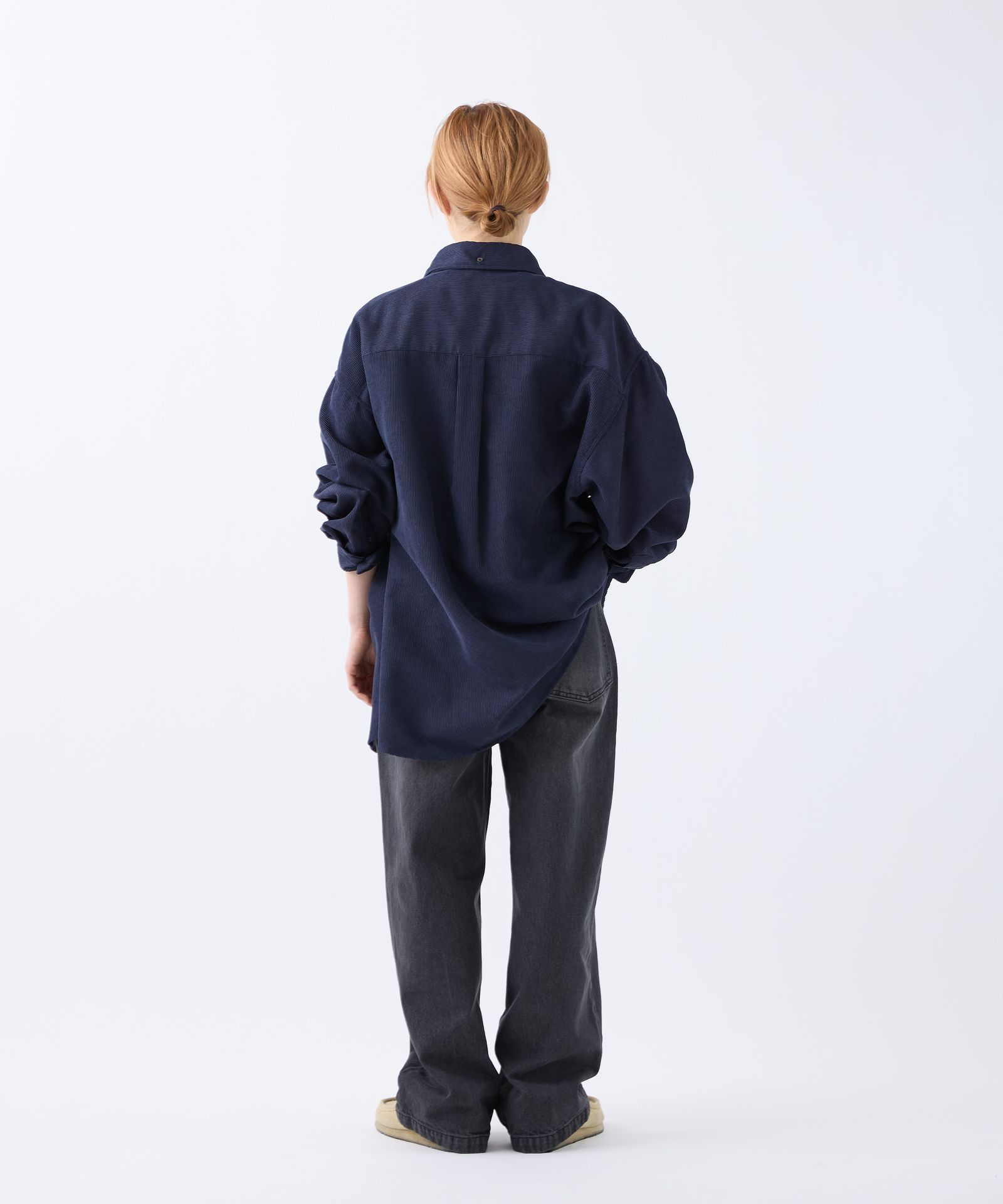 OVERSIZED CORDUROY SHIRT / オーバーサイズ コーデュロイ シャツ / ネイビー / MTM-SH-0164-23-C