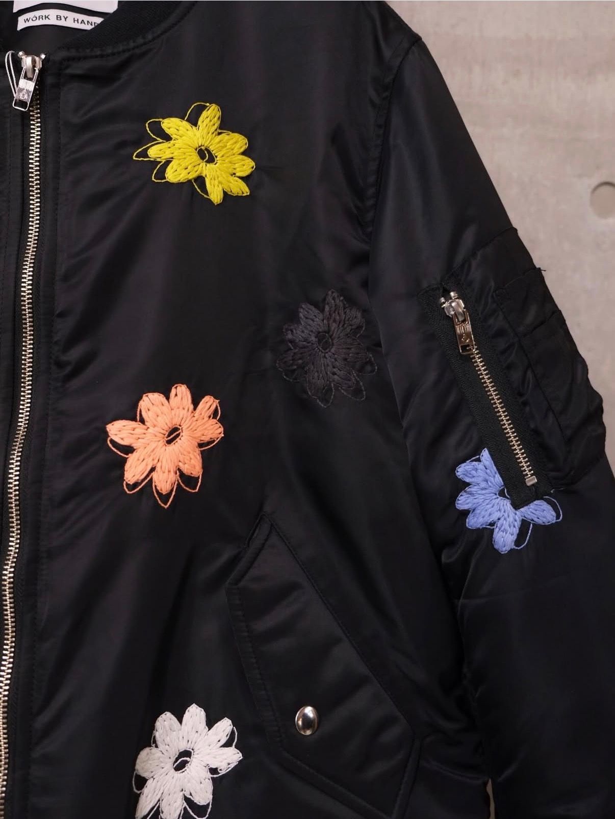 Flower Embroidery Flight Jacket