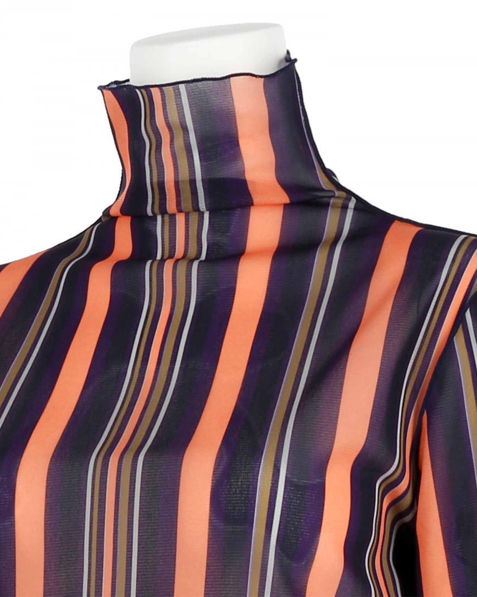 Printed Mesh High Neck Top