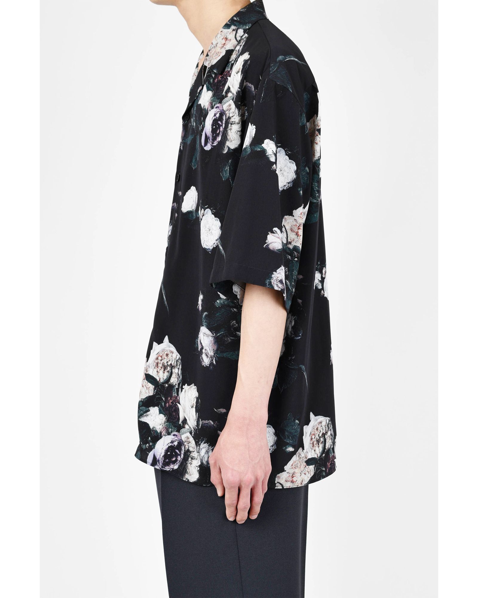Paint Flower Short Sleeve Open Collar Shirt / 半袖シャツ / 総柄 / ボックスシルエット / メンズ