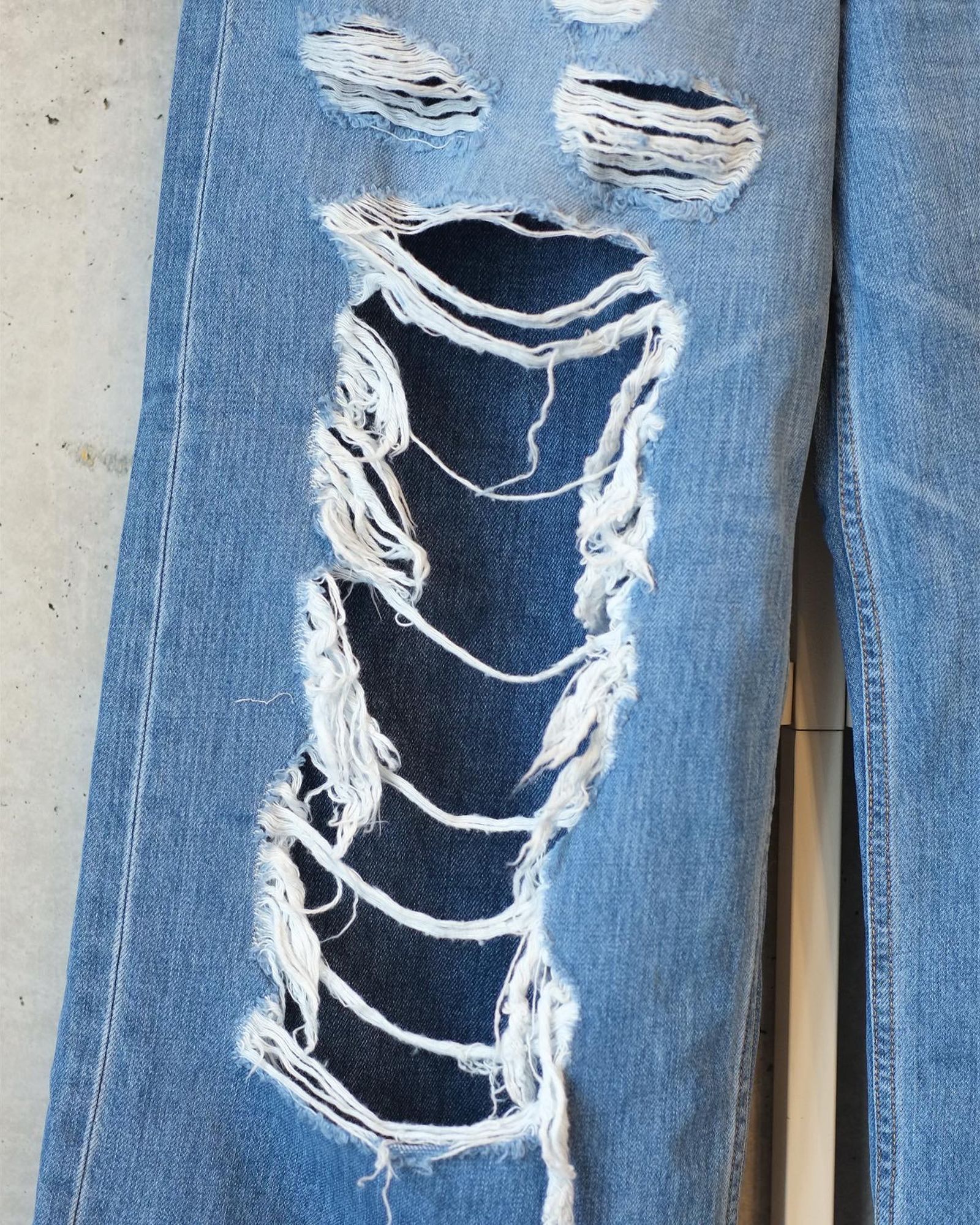Damage Layered Denim Pants
