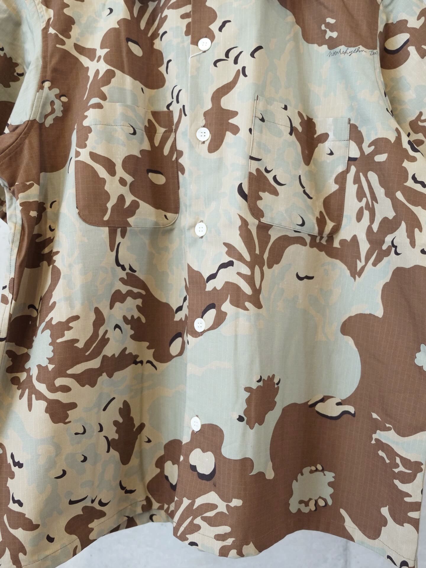 [ラスト1点] Camo Flower Summer Shirt / N41-SH01A / BEIGE - ベージュ
