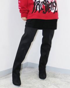 Bonded Jersey Thigh High Boots