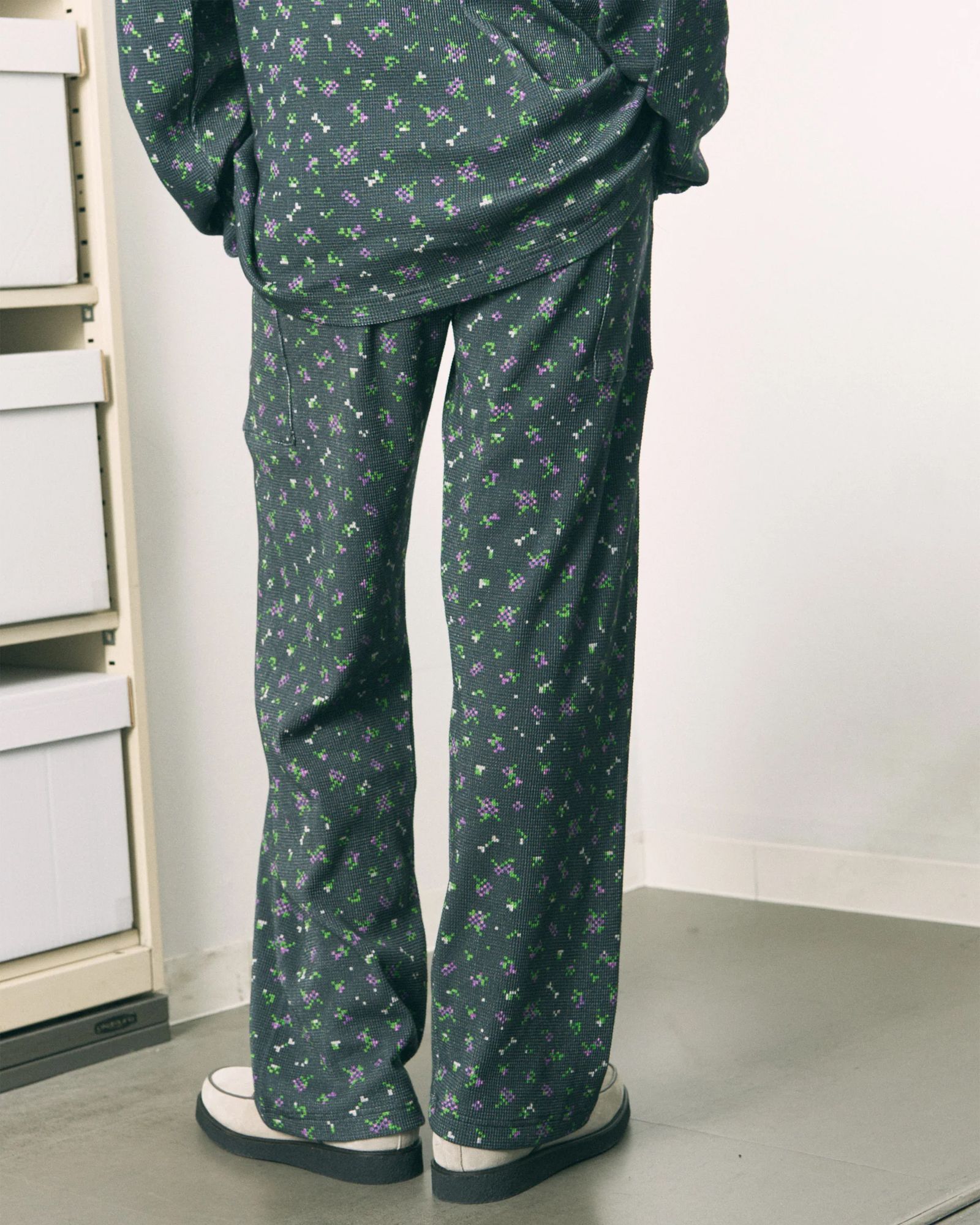 Flowe Waffle Pants / ワッフル パンツ / ブラック / PD-262-BT-081