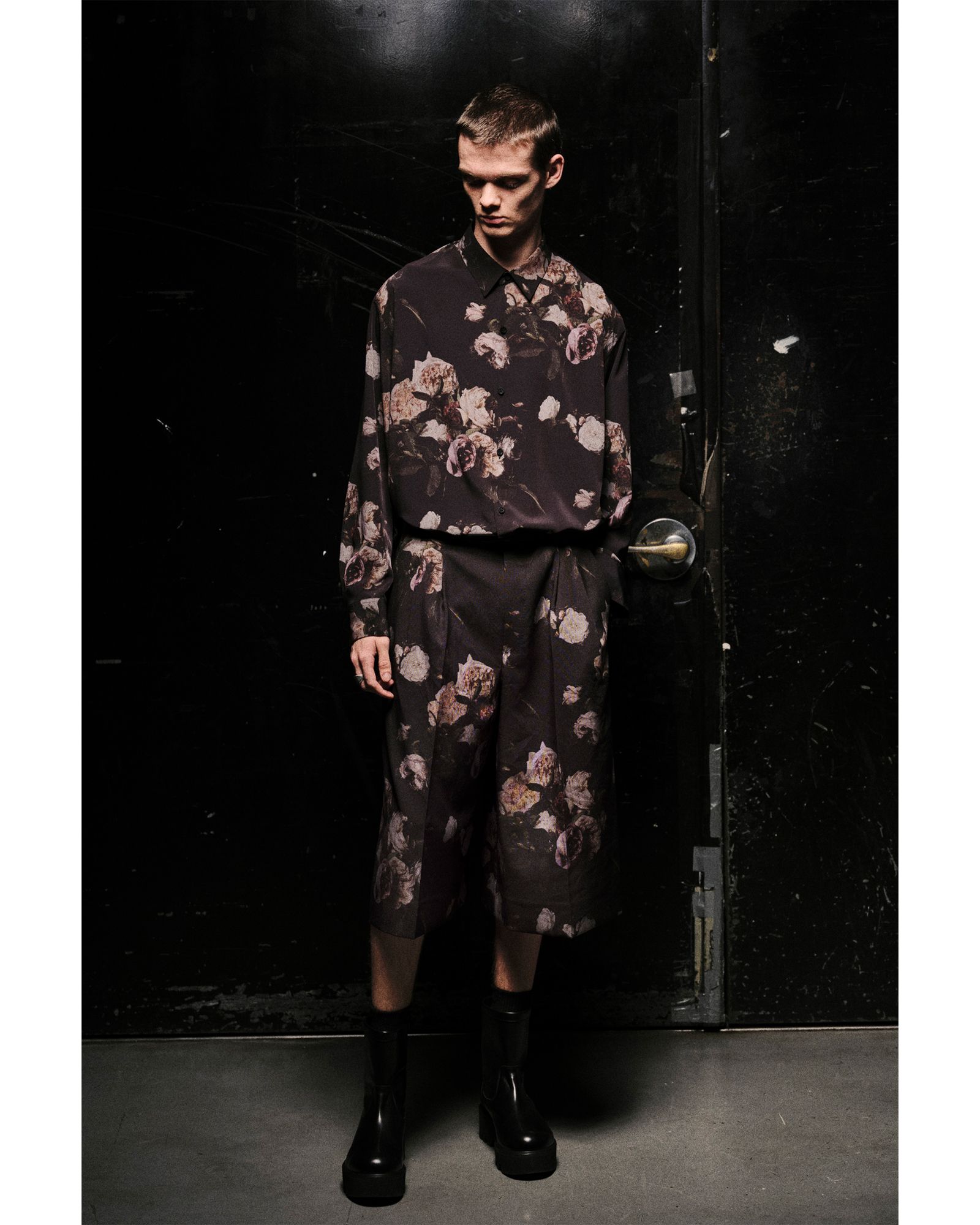 LAD MUSICIAN - Dechine Paint Flower Big Shirt / 長袖シャツ
