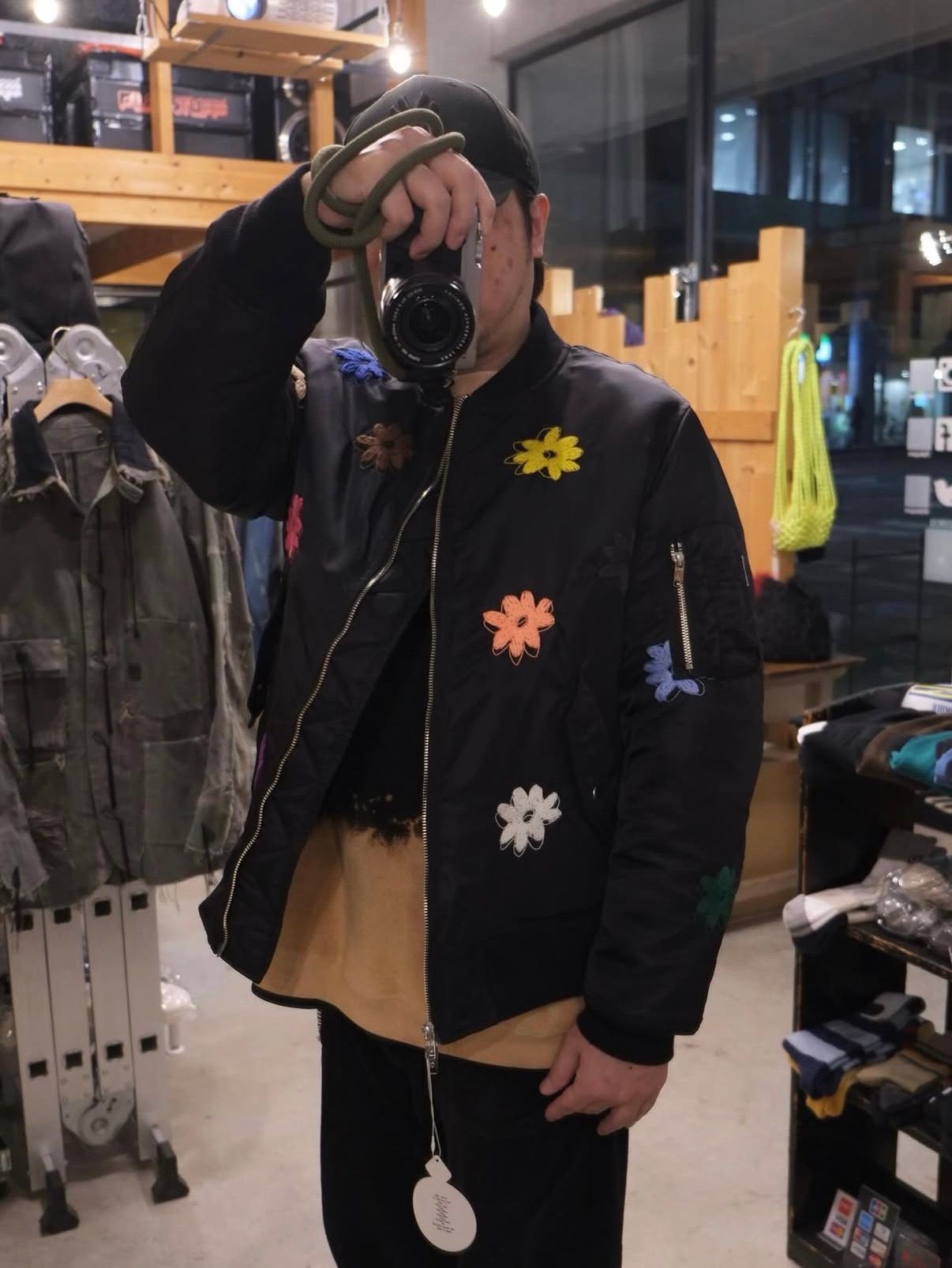 Flower Embroidery Flight Jacket