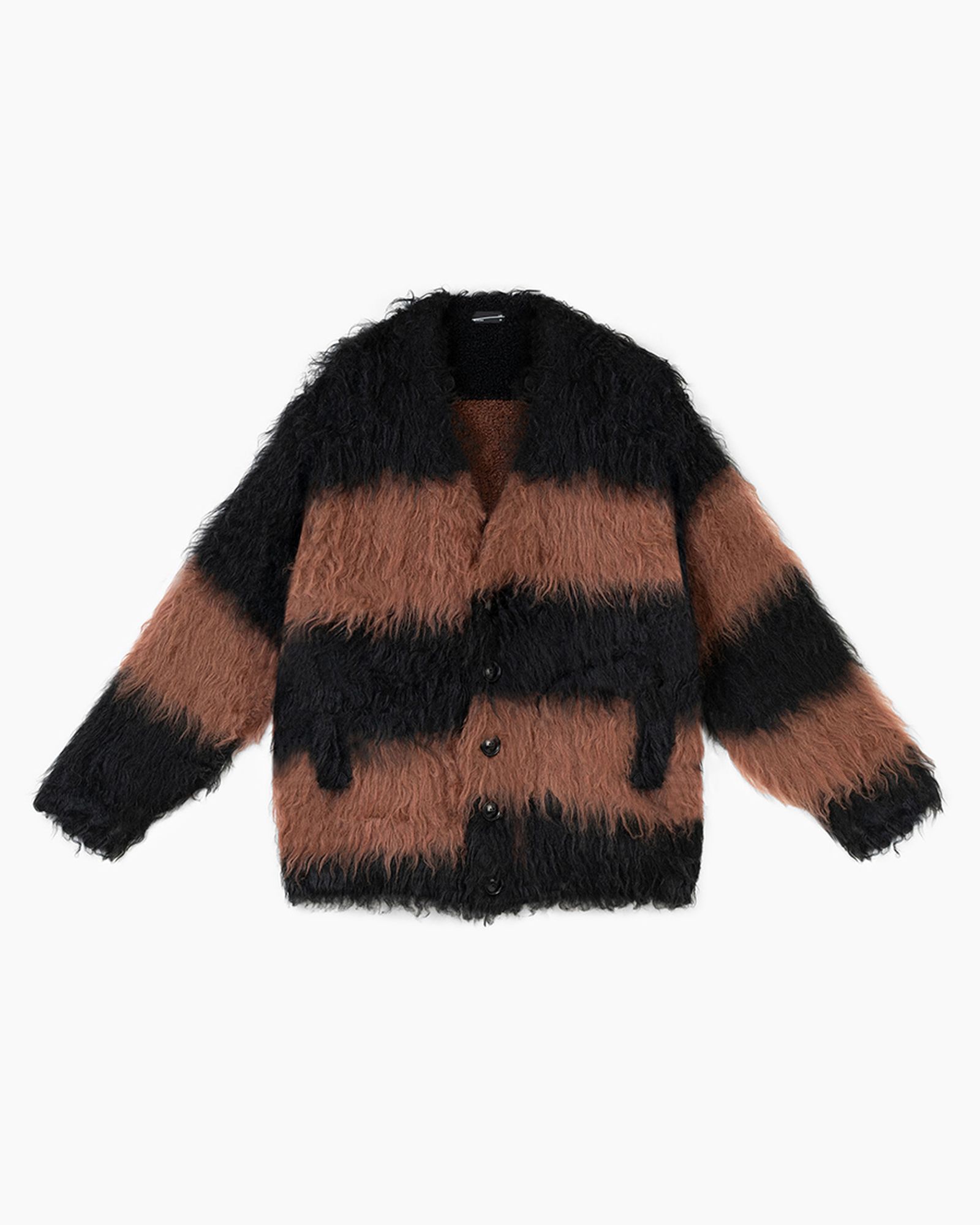 Shaggy Border Knit Cardigan