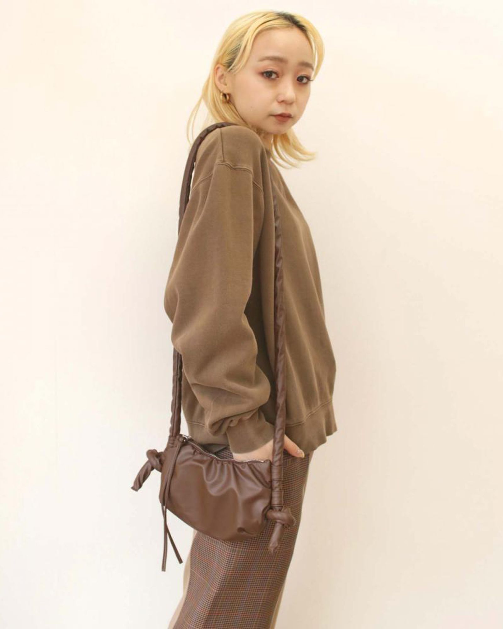 Fake Leather Half Moon Mini Bag