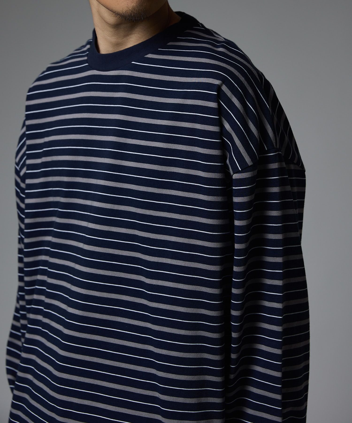 MULTI BORDER L/S TEE / マルチ ボーダー ロングスリーブTシャツ / ネイビー / MTM-CS-0301-25-C
