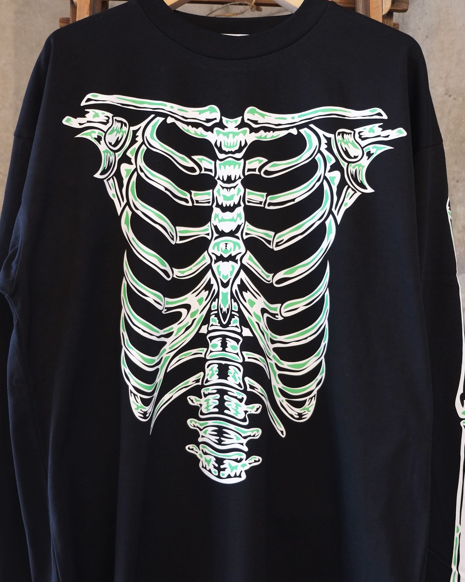 Bone L/S Tee / ボーン ロングスリーブTシャツ / ブラック / PD-262-LCS-051