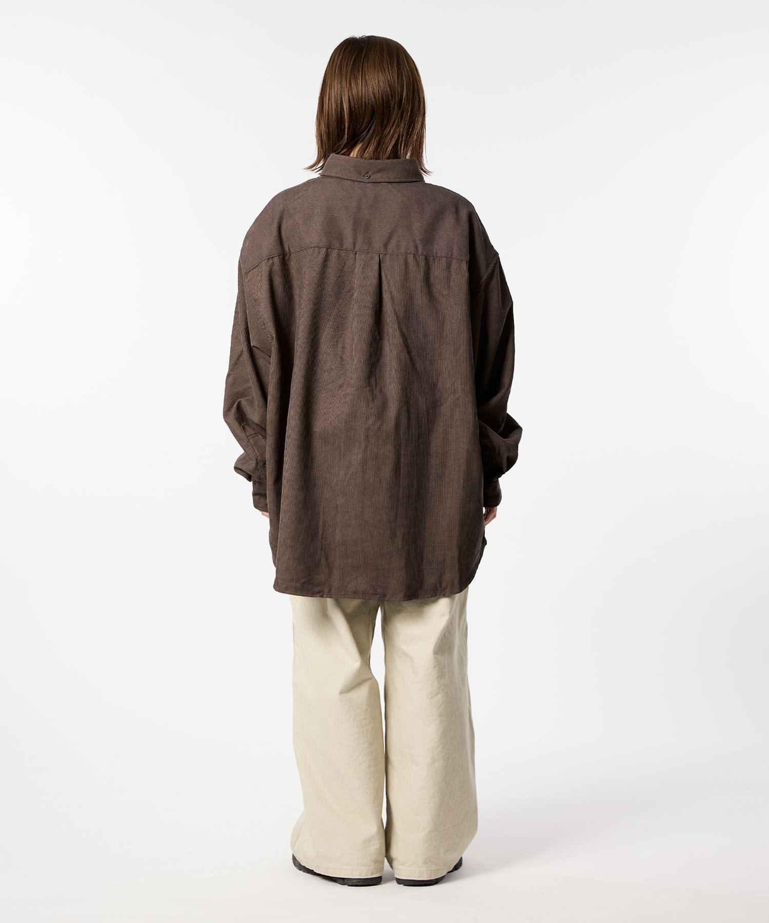 OVERSIZED CORDUROY SHIRT / オーバーサイズ コーデュロイ シャツ / ダークブラウン / MTM-SH-0164-23-C