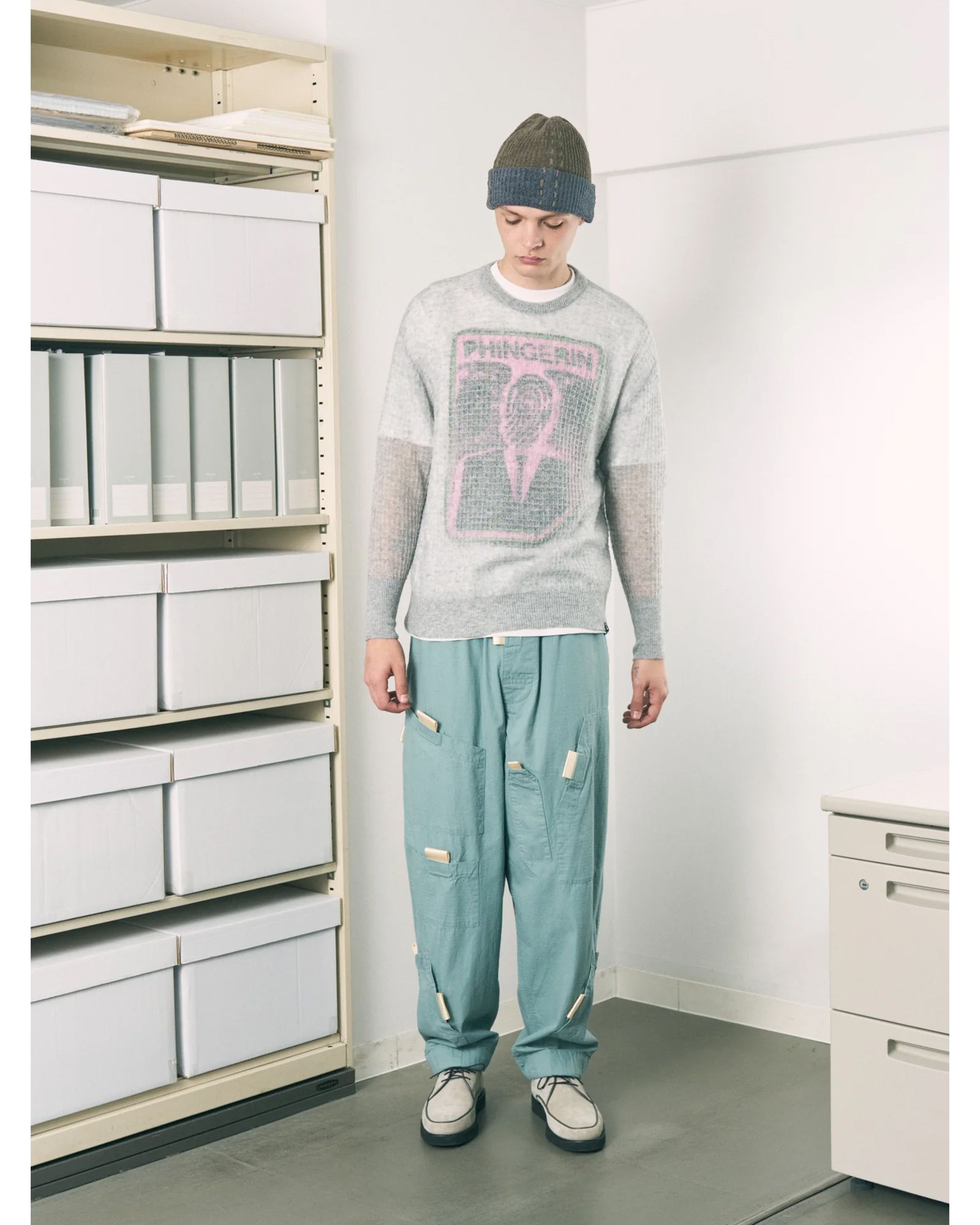 Aiy Merino Waffle Sweater / ニット / グレー / PD-262-KN-071