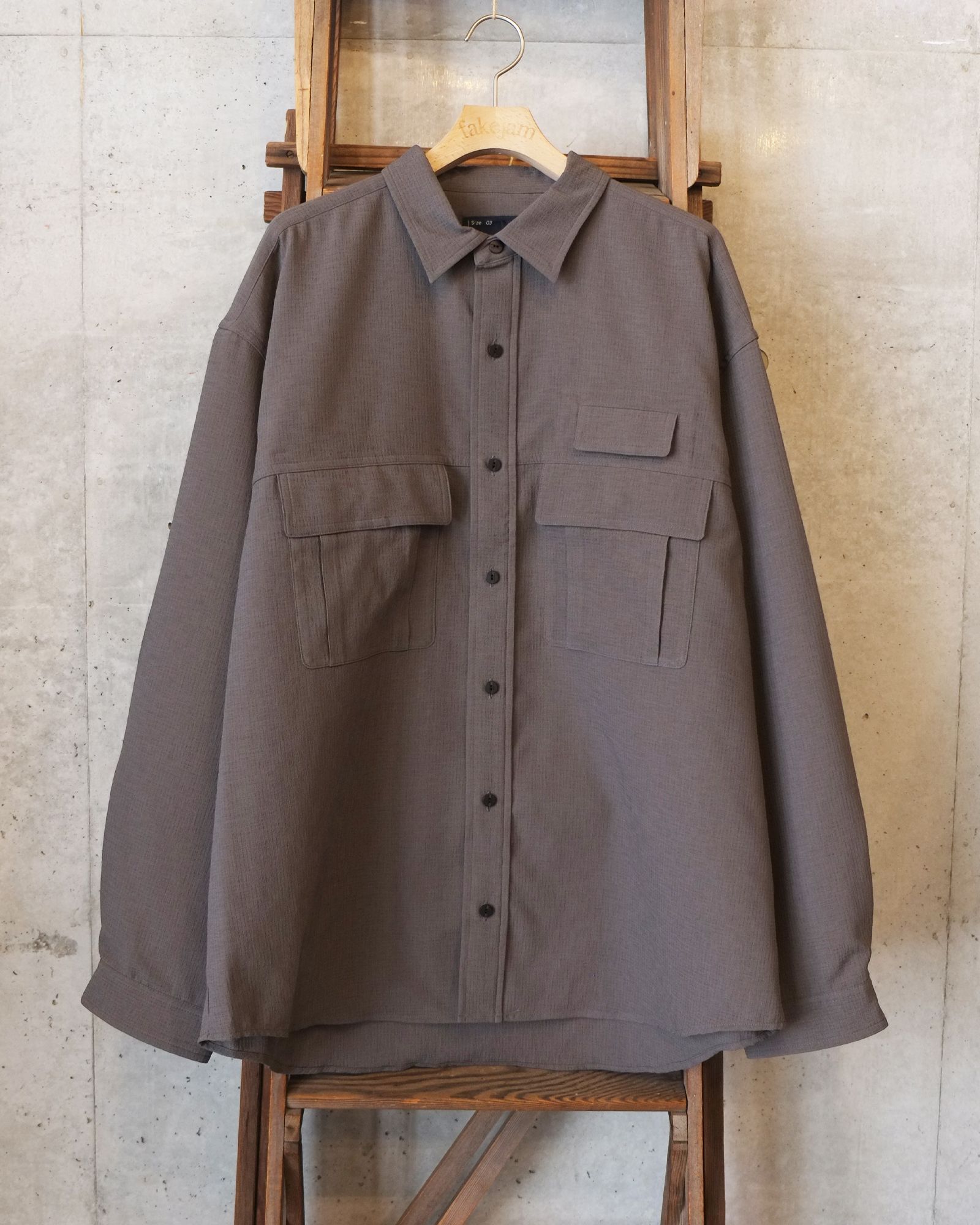 Breathable Linen Luggage L/S SH / ロングスリーブ シャツ / グレー / MW-SH26102