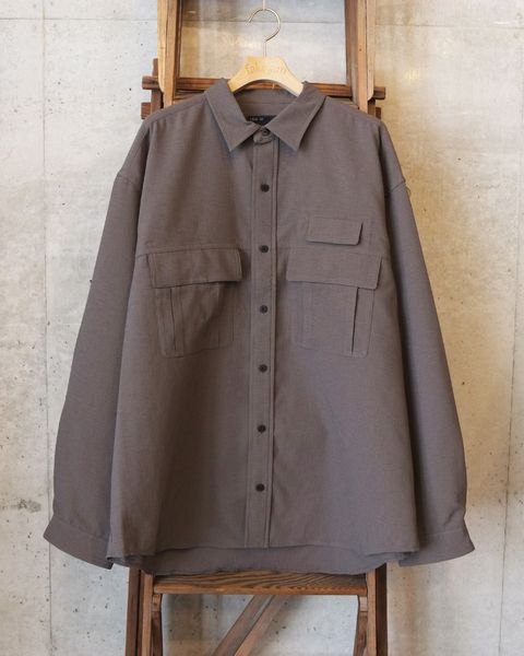 Breathable Linen Luggage L/S SH / ロングスリーブ シャツ / グレー / MW-SH26102