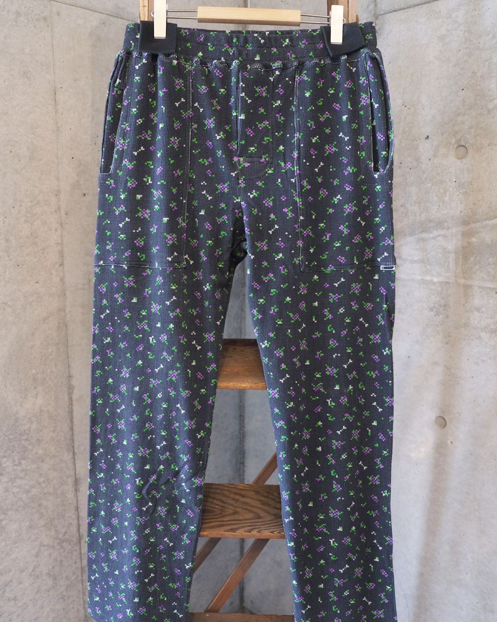 Flowe Waffle Pants / ワッフル パンツ / ブラック / PD-262-BT-081