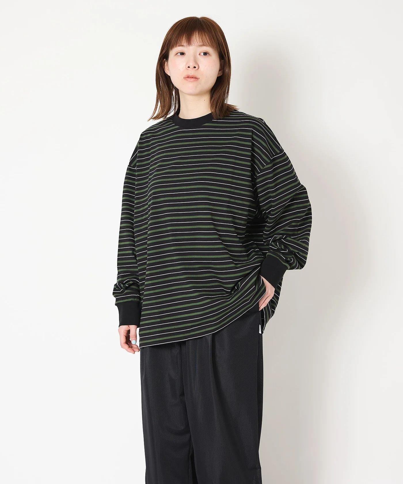 MULTI BORDER L/S TEE / マルチ ボーダー ロングスリーブTシャツ / グリーン / MTM-CS-0301-25-C