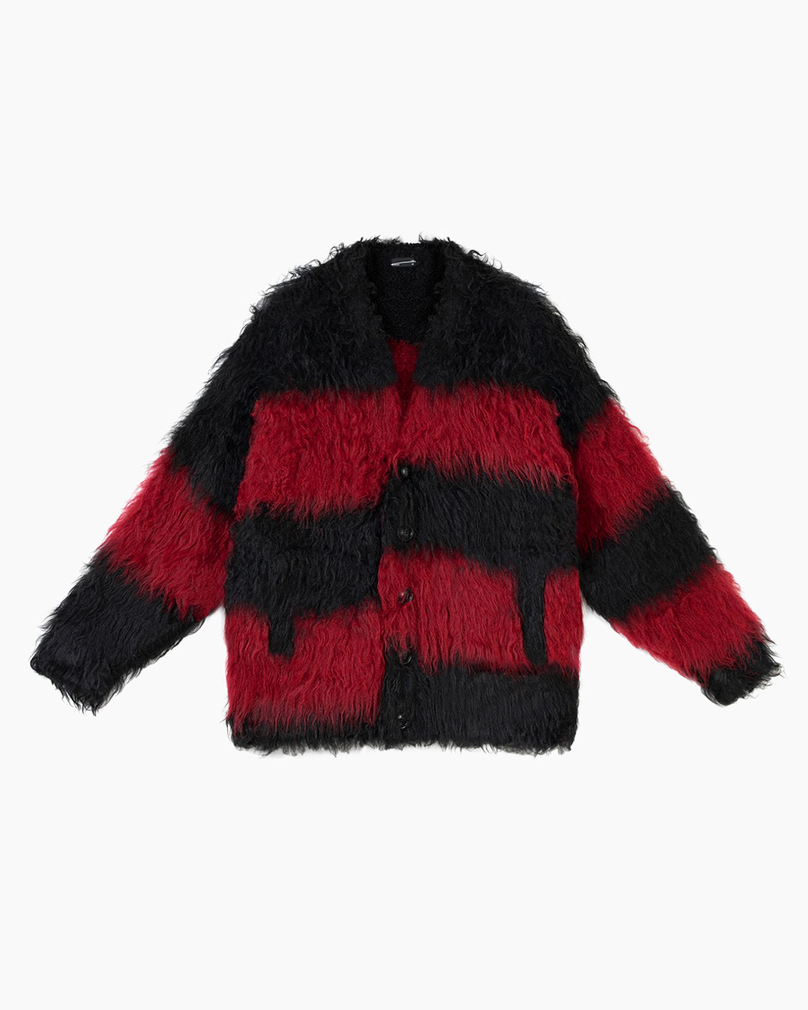 Shaggy Border Knit Cardigan