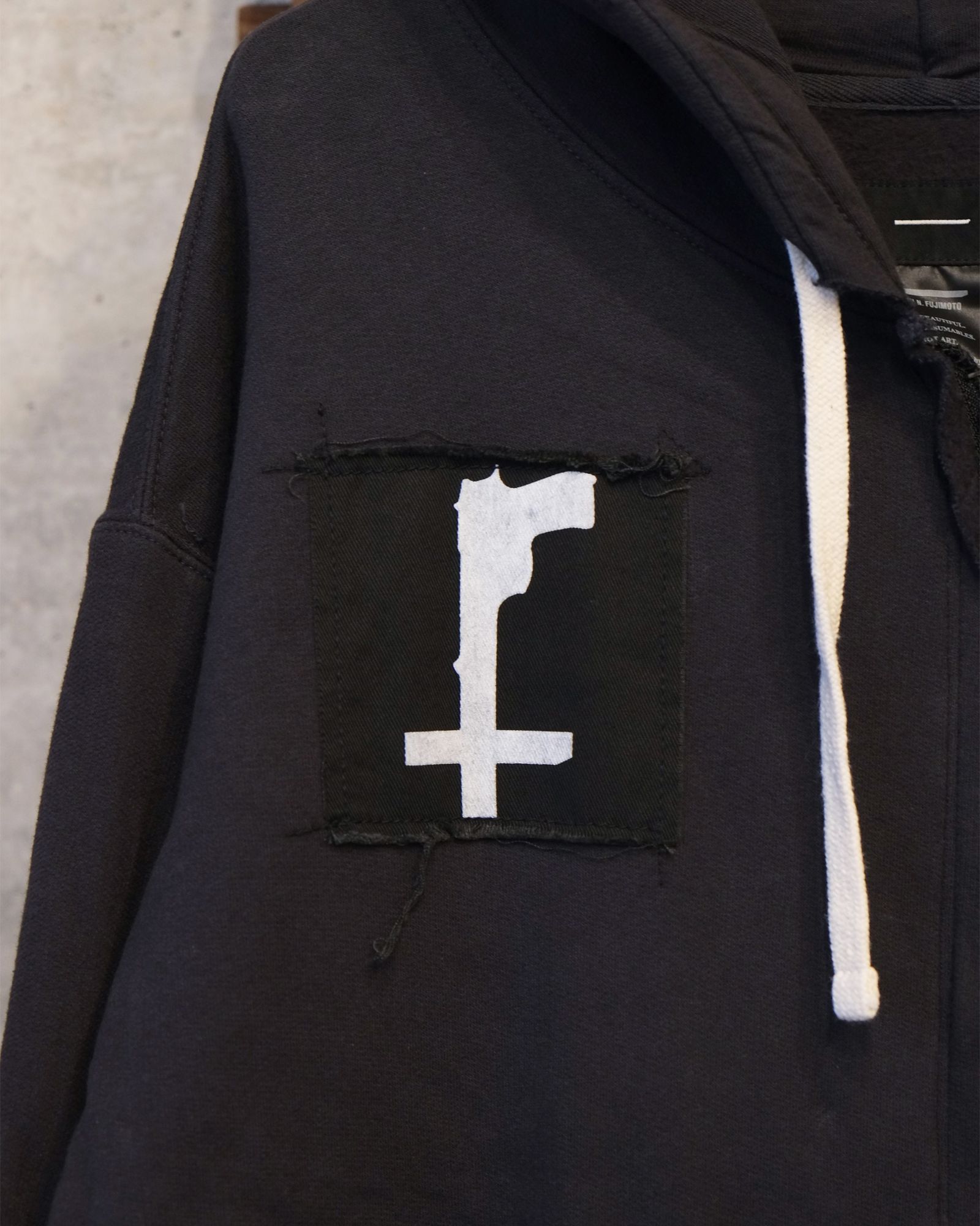 Bootleg Zip Up Hoodie With Patched(MIN) / ジップアップ パーカー / 5イヤーズ ブラック / M-P4-BG7