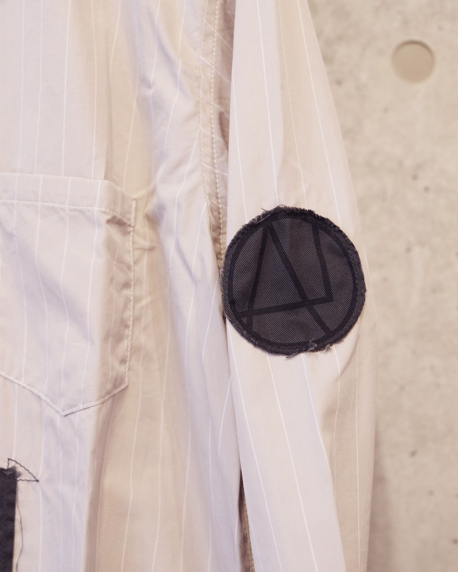 Bootleg Stripe Shirts With Patched(MIN) / ストライプ シャツ / サンド / M-P4-BG13