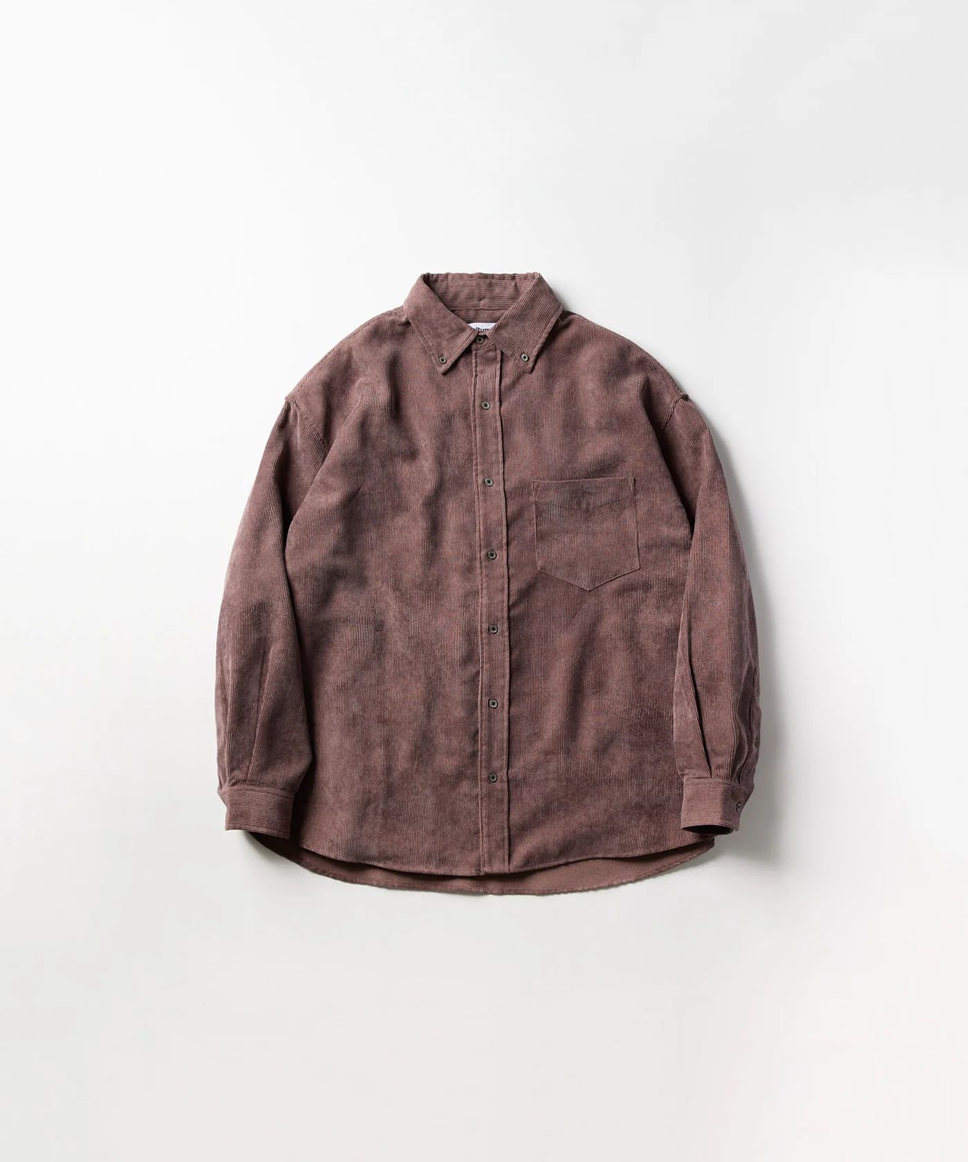 OVERSIZED CORDUROY SHIRT / オーバーサイズ コーデュロイ シャツ / レディッシュブラウン / MTM-SH-0164-23-C