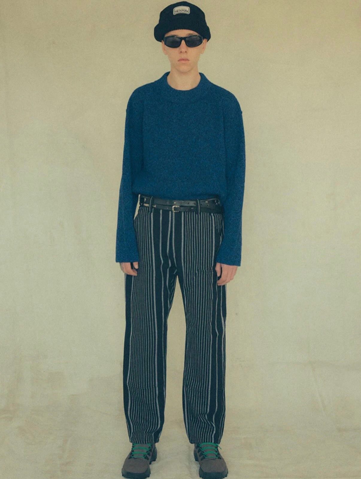 Mix Color Mock Neck Sweater