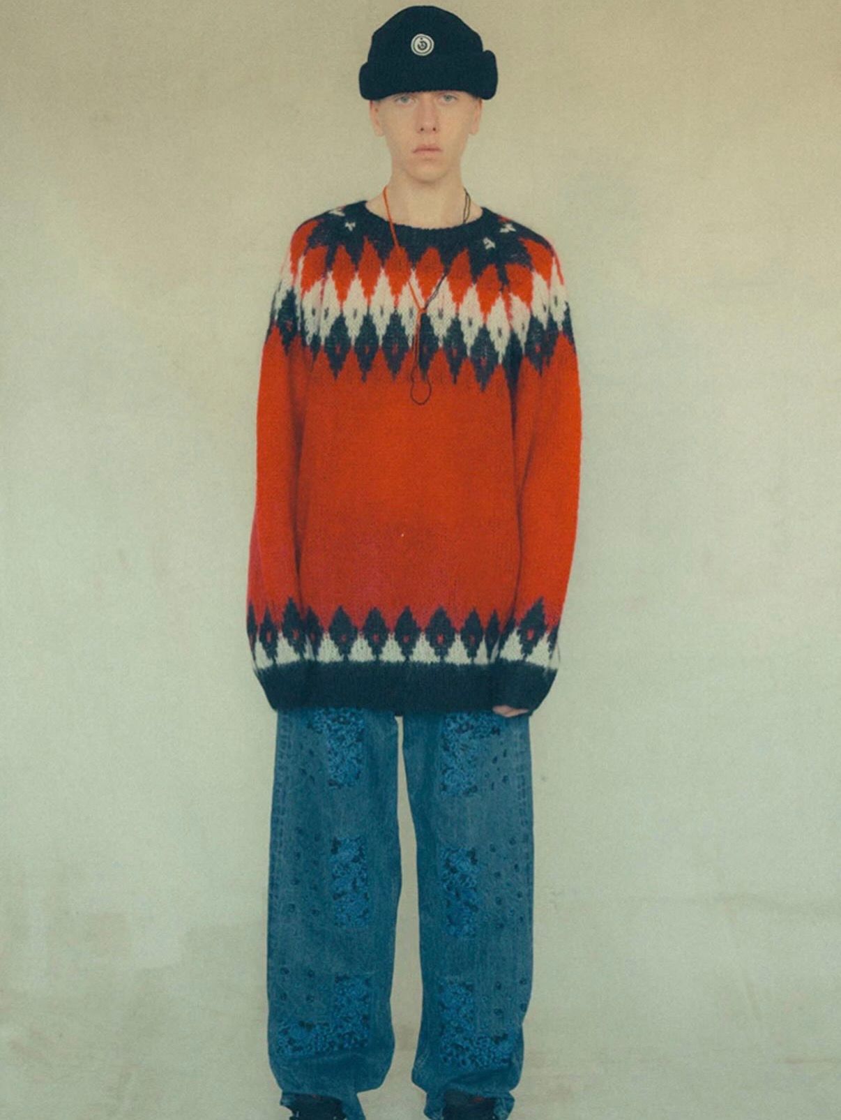 Hand Knit Snowflake Sweater