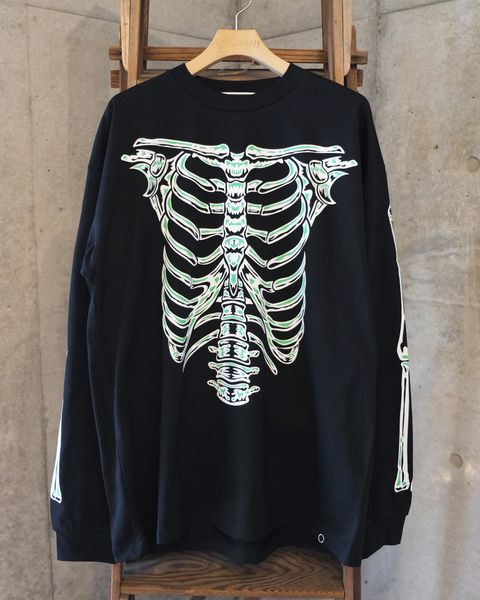 Bone L/S Tee / ボーン ロングスリーブTシャツ / ブラック / PD-262-LCS-051