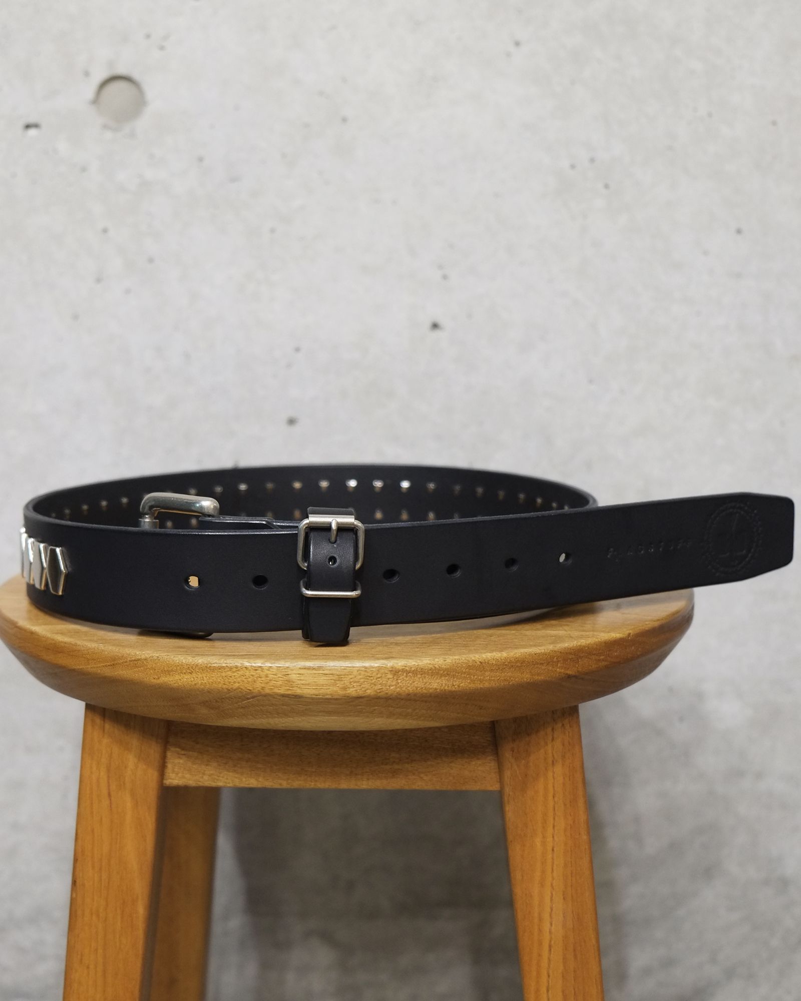 STUDS Leather Belt×blackmeans