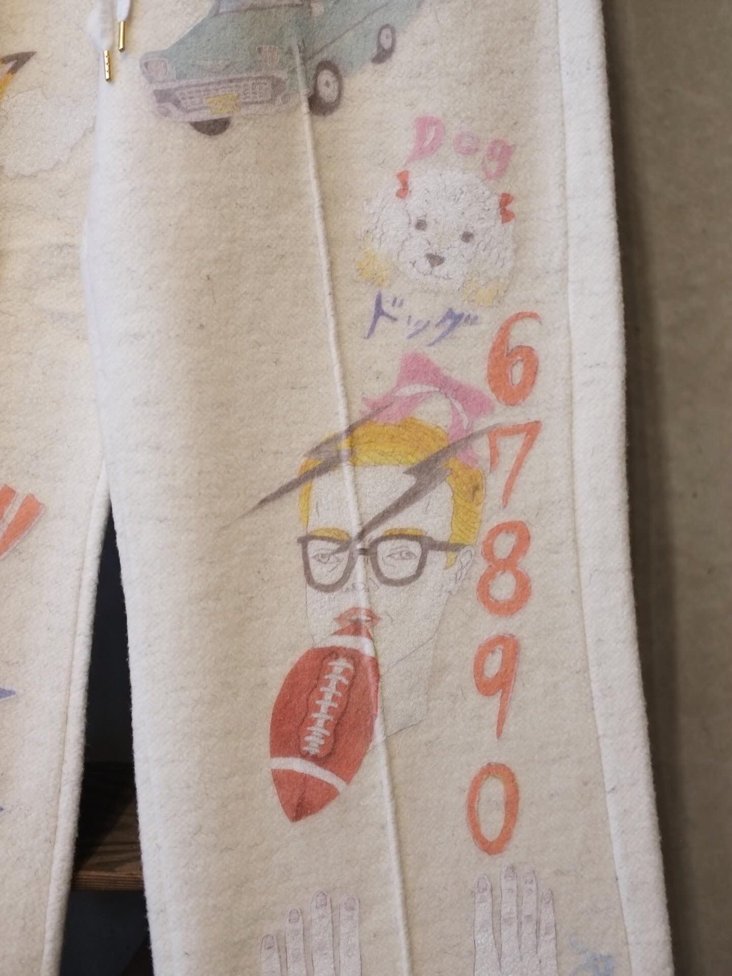 Graffiti Wool Sweat Pants