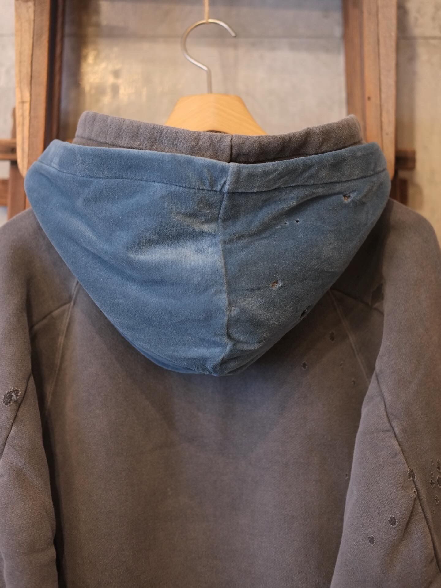 Velour Layered Zip up Hoodie