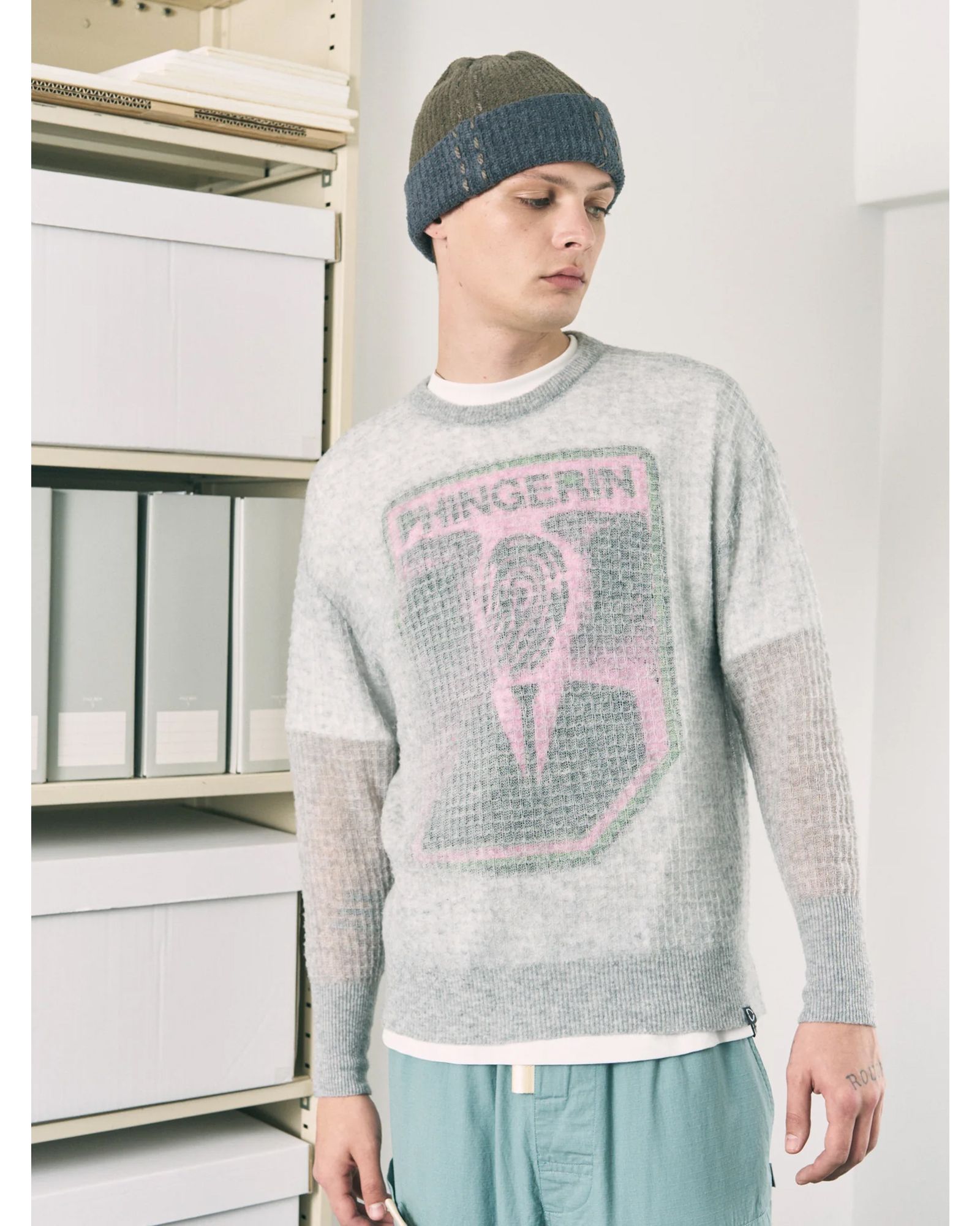 Aiy Merino Waffle Sweater / ニット / グレー / PD-262-KN-071