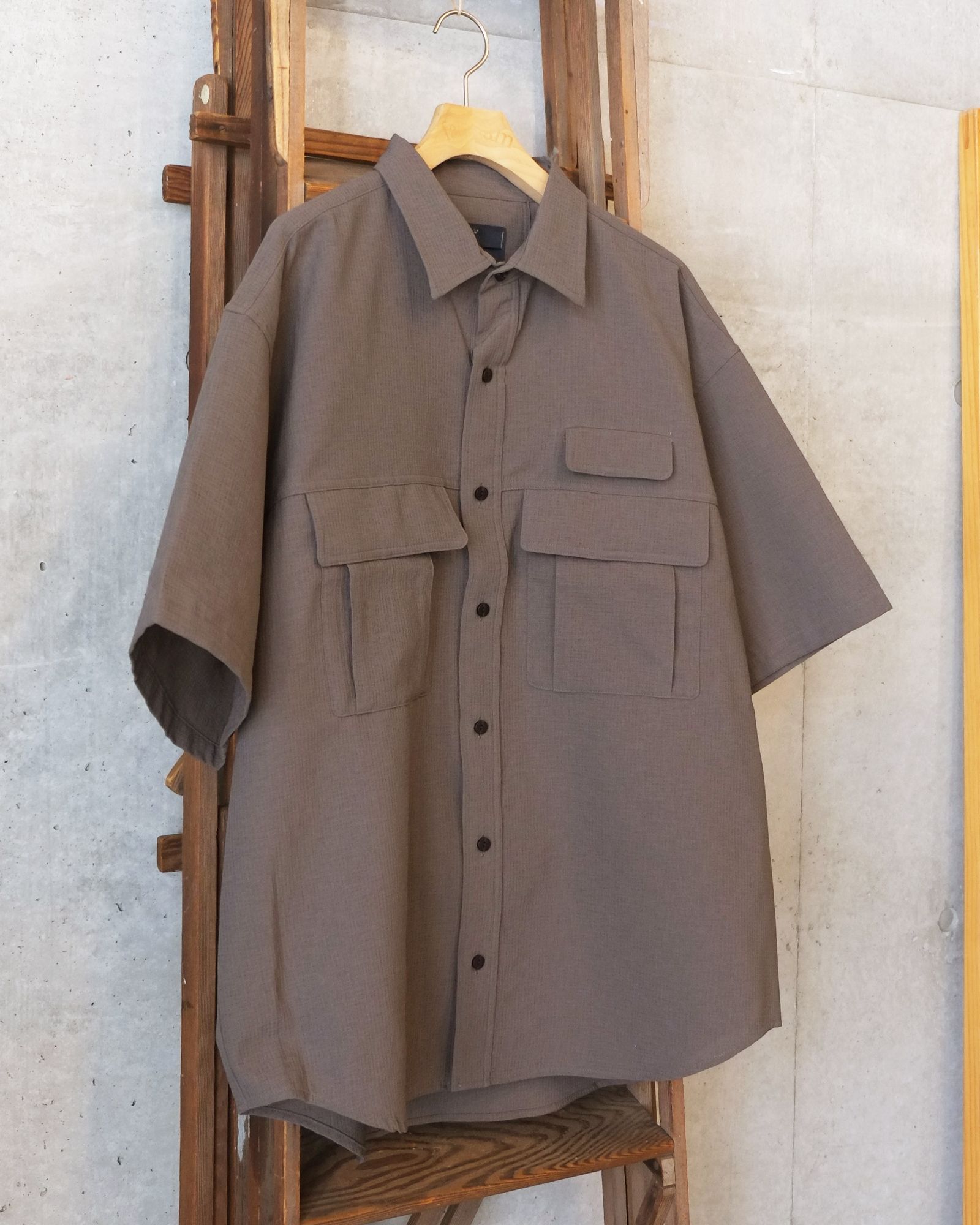 Breathable Linen Luggage S/S SH / ショートスリーブ シャツ / グレー / MW-SH26104