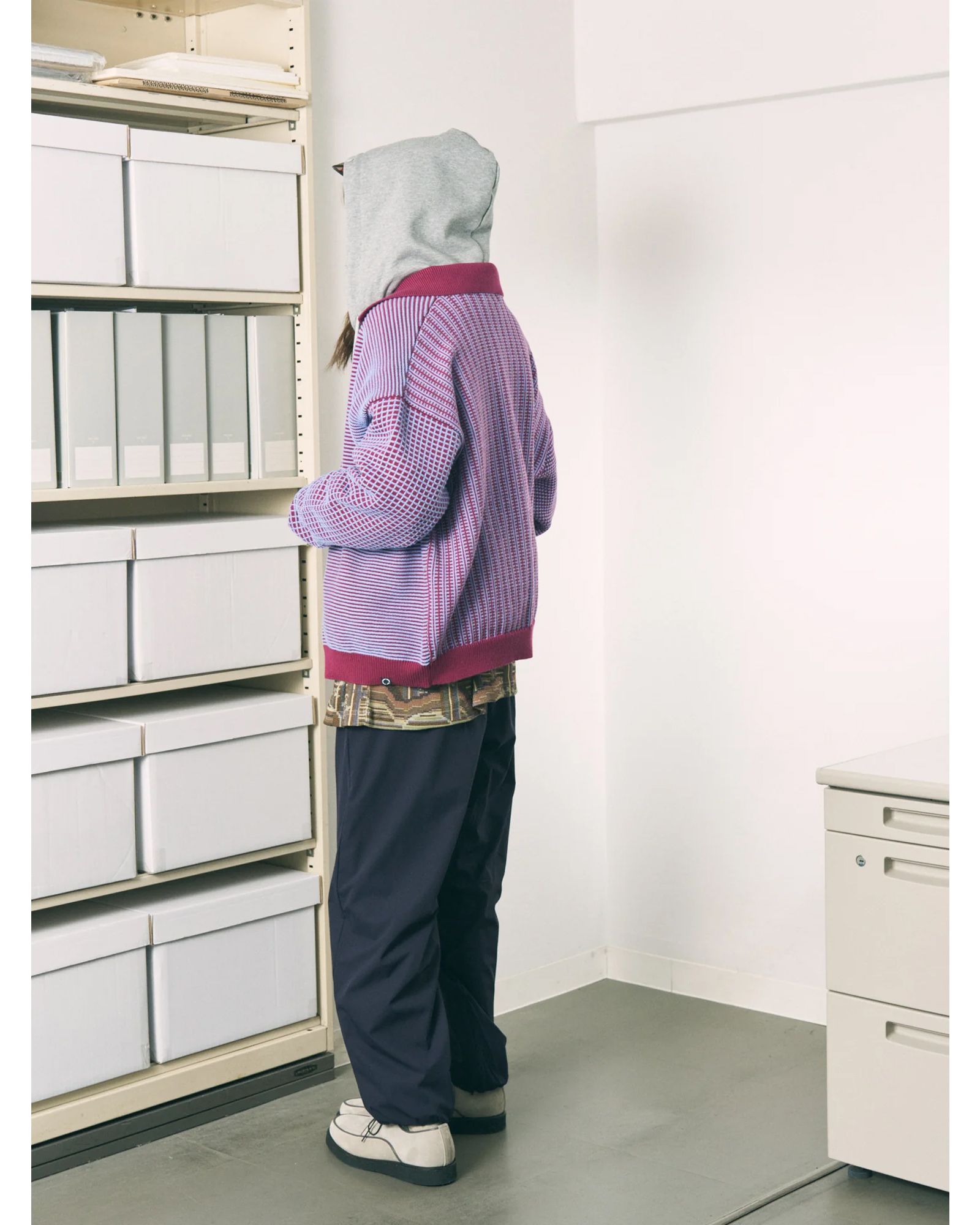 Visor Button Hoodie / ボタン パーカー / ヘザーグレー / PD-262-HCS-041