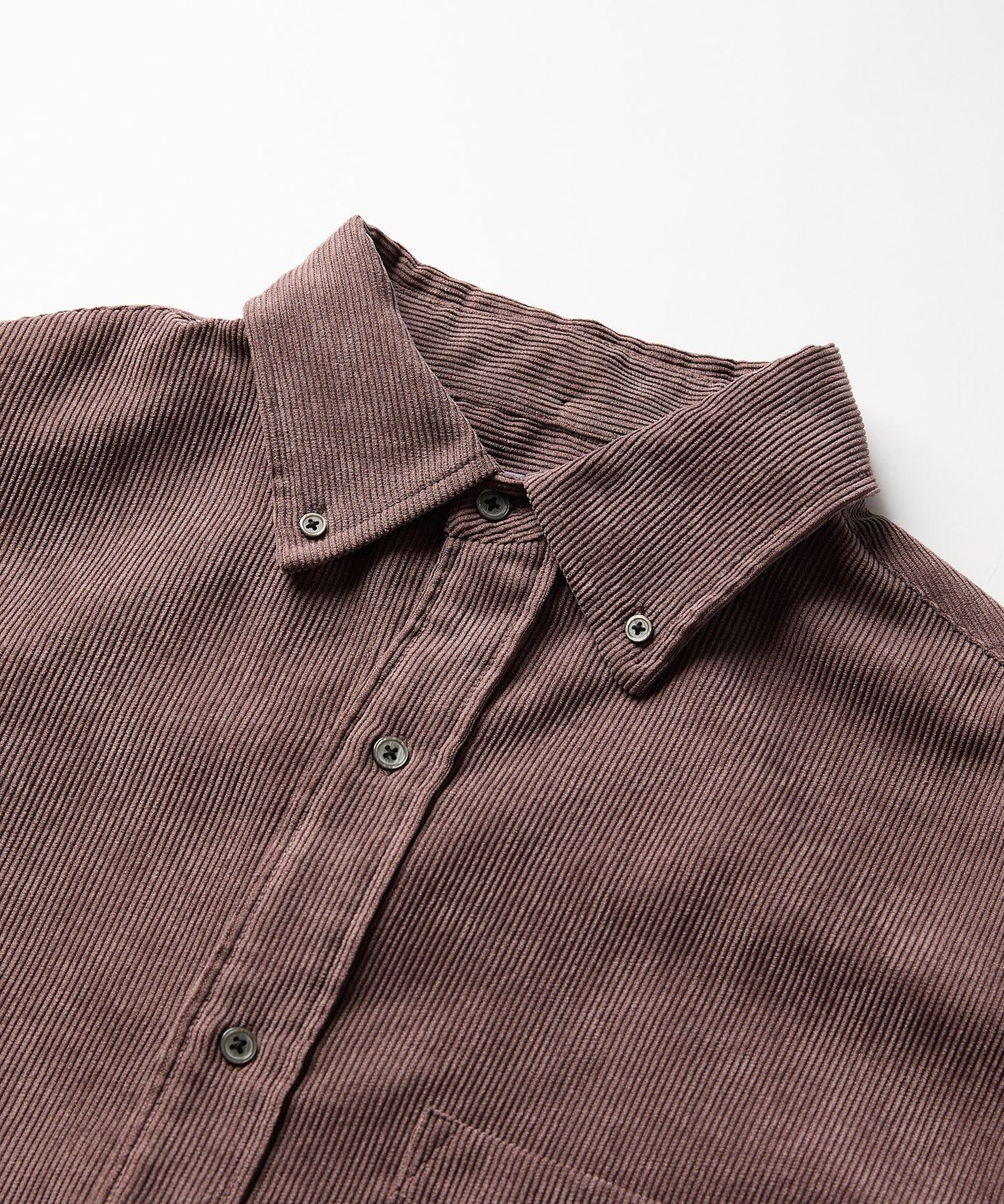OVERSIZED CORDUROY SHIRT / オーバーサイズ コーデュロイ シャツ / レディッシュブラウン / MTM-SH-0164-23-C