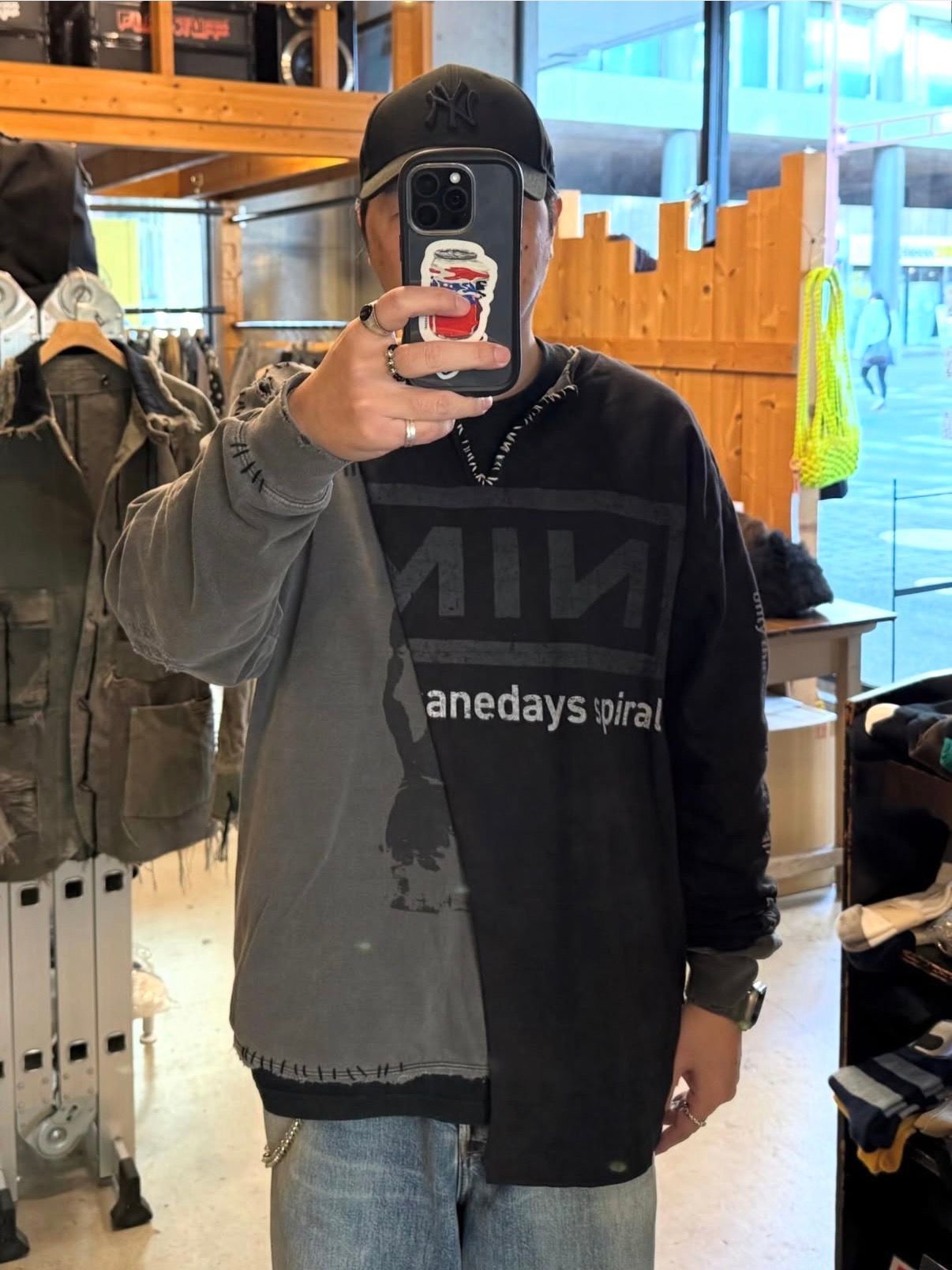 Bootleg Layered Crew Sweat(A MAN'S SHADOW)