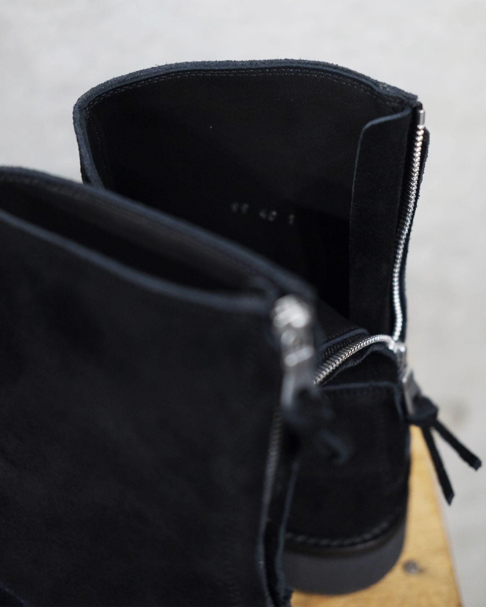 Suede Leather Back Zip Boots
