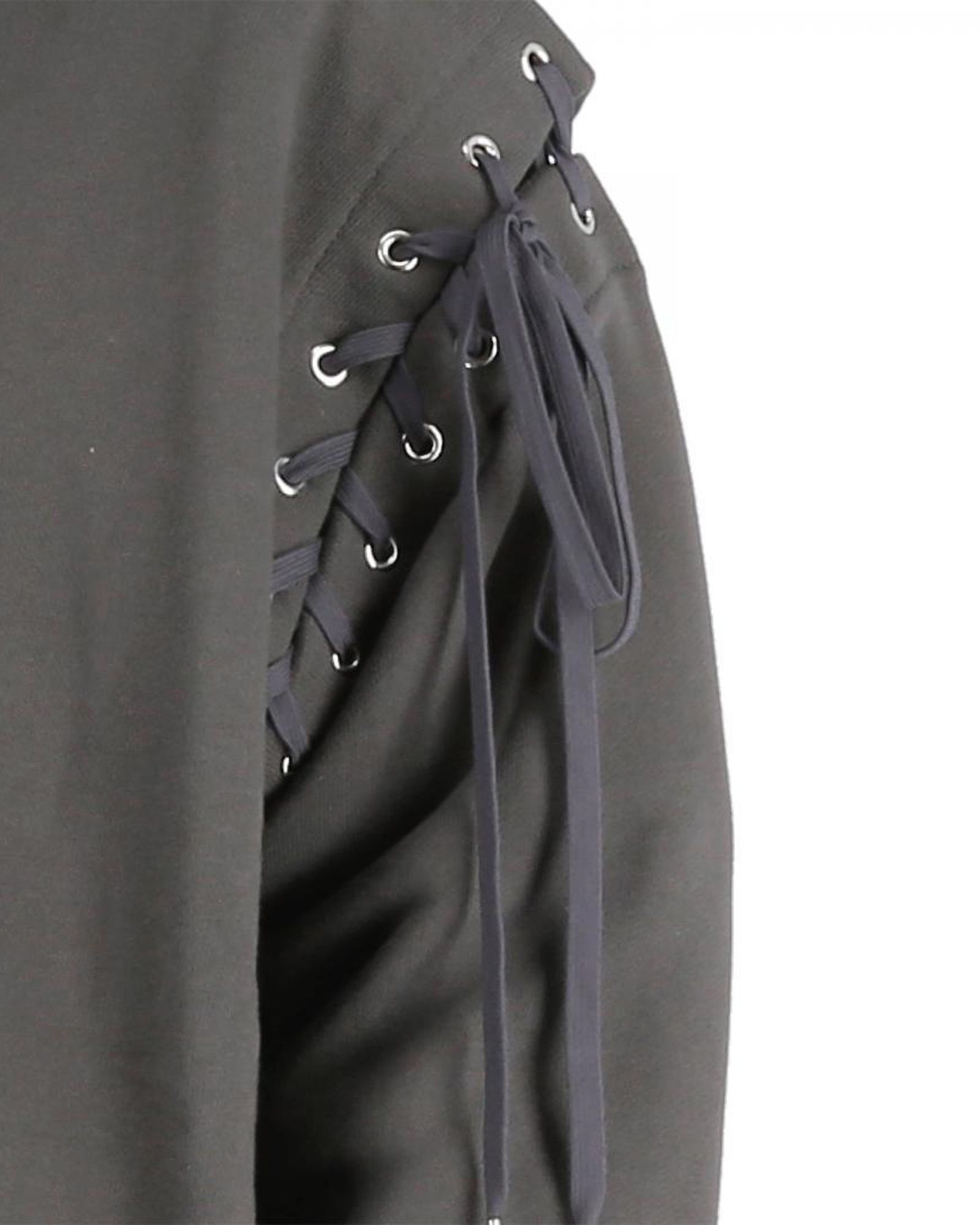 Lace Up Turtle Neck Sweat Shirt