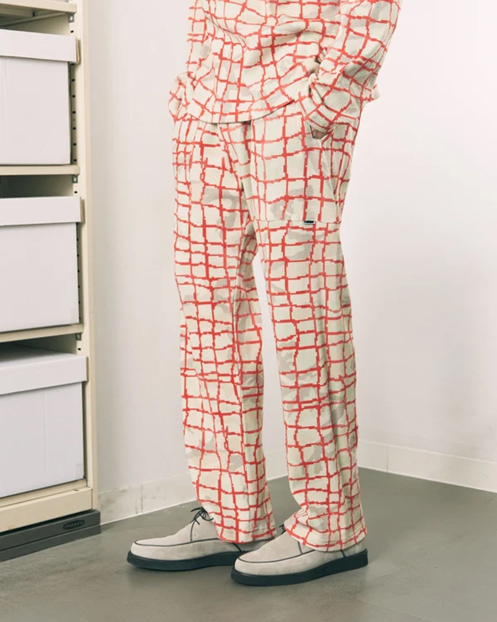 Net Waffle Pants / ワッフル パンツ / レッド / PD-262-BT-082