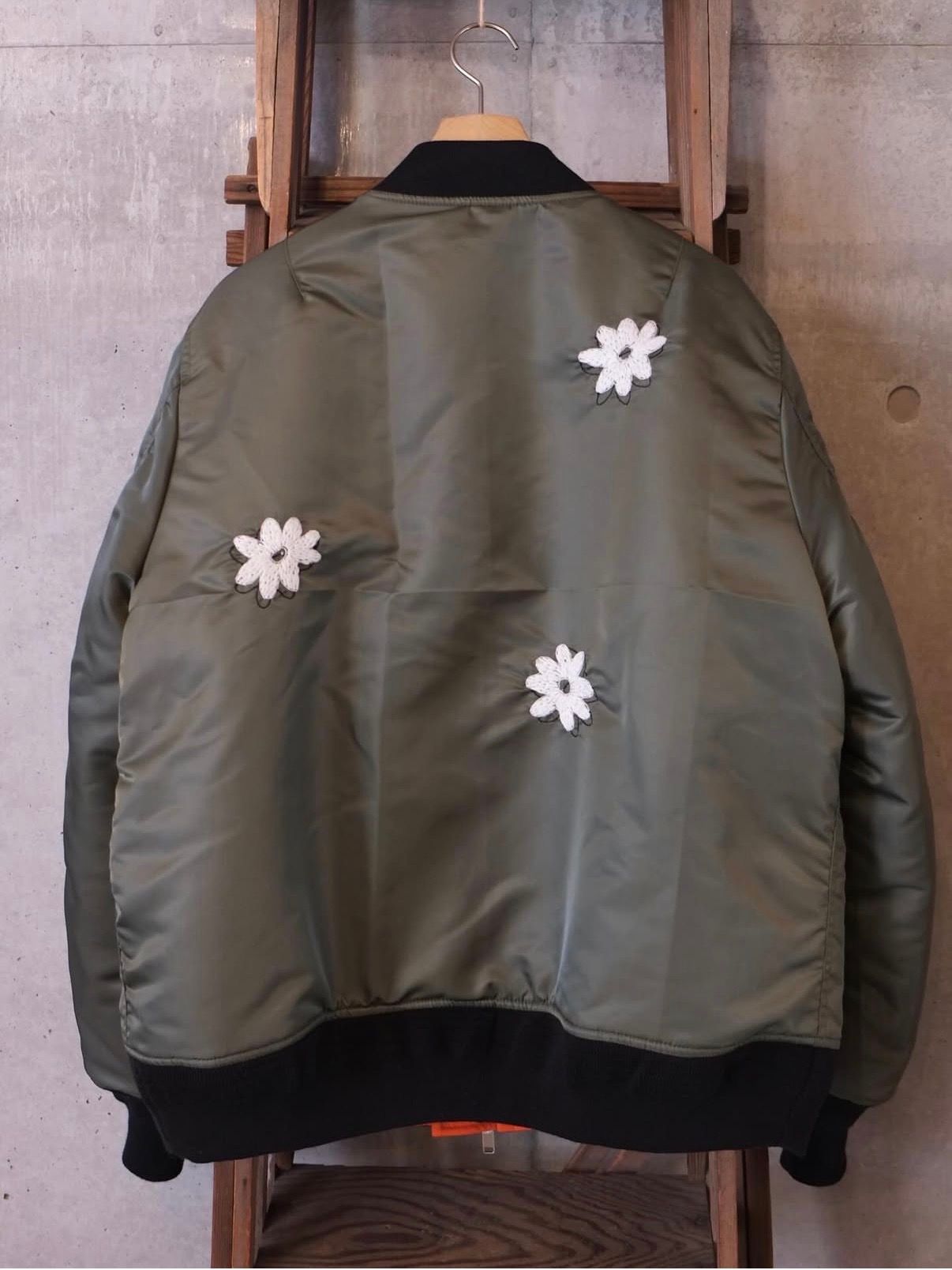 Flower Embroidery Flight Jacket