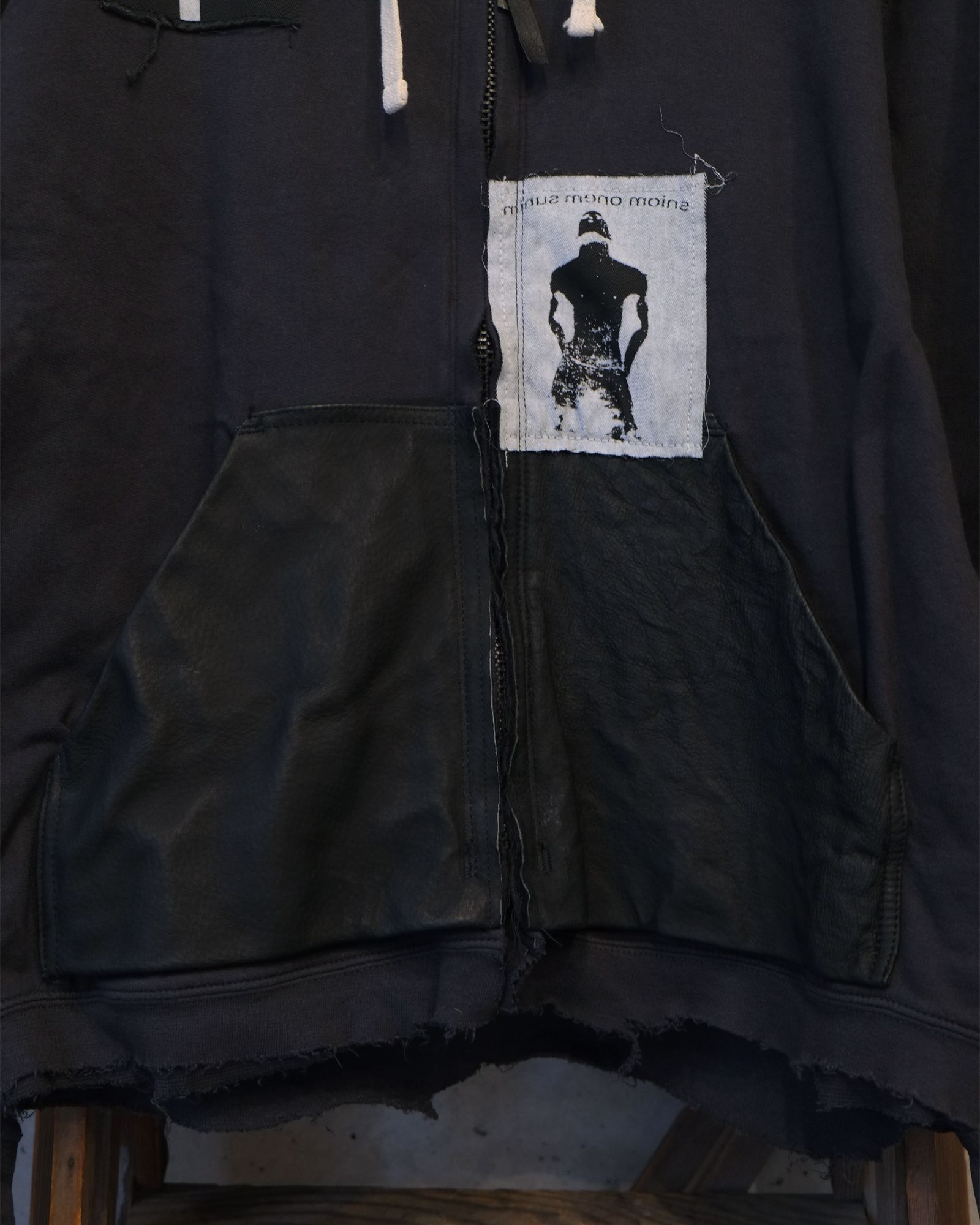 Bootleg Zip Up Hoodie With Patched(MIN) / ジップアップ パーカー / 5イヤーズ ブラック / M-P4-BG7