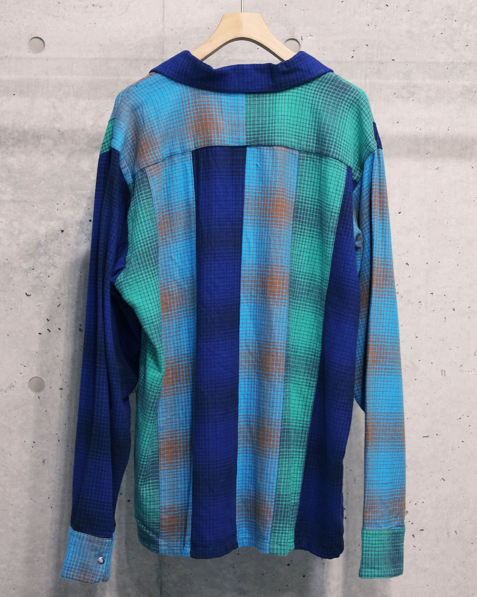 N Ombre Plaid Patcwork Shirt