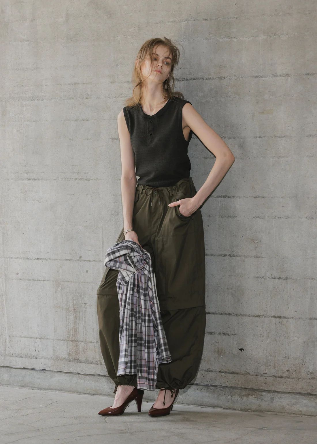 Military Suoer Wide Trouser