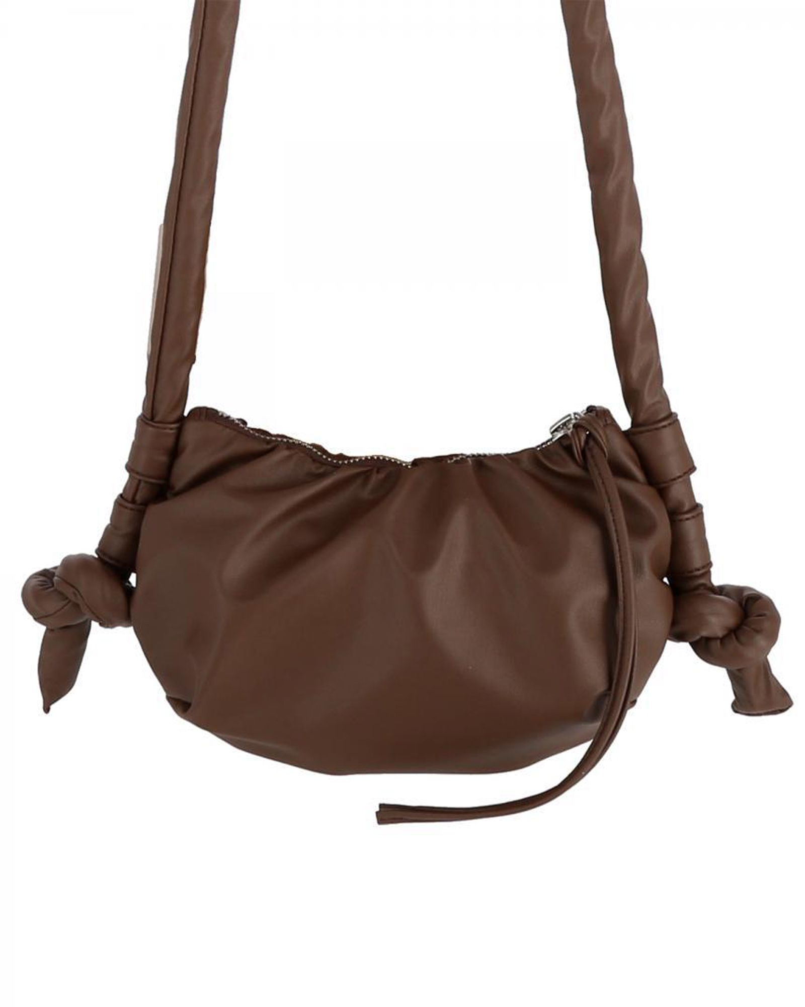 Fake Leather Half Moon Mini Bag