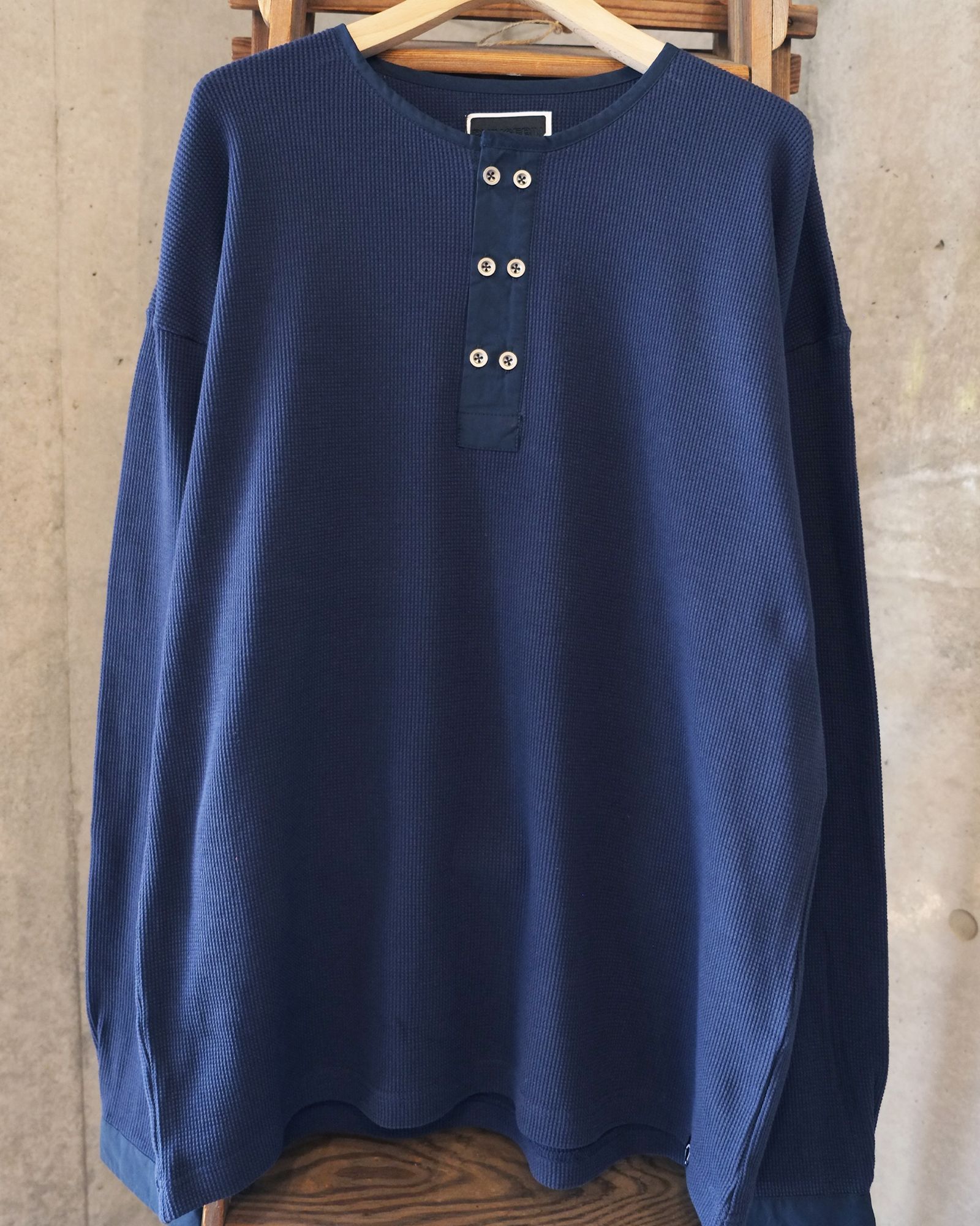 Double Henley L/S Tee / ヘンリー ロングスリーブTシャツ / ネイビー / PD-262-LCS-041
