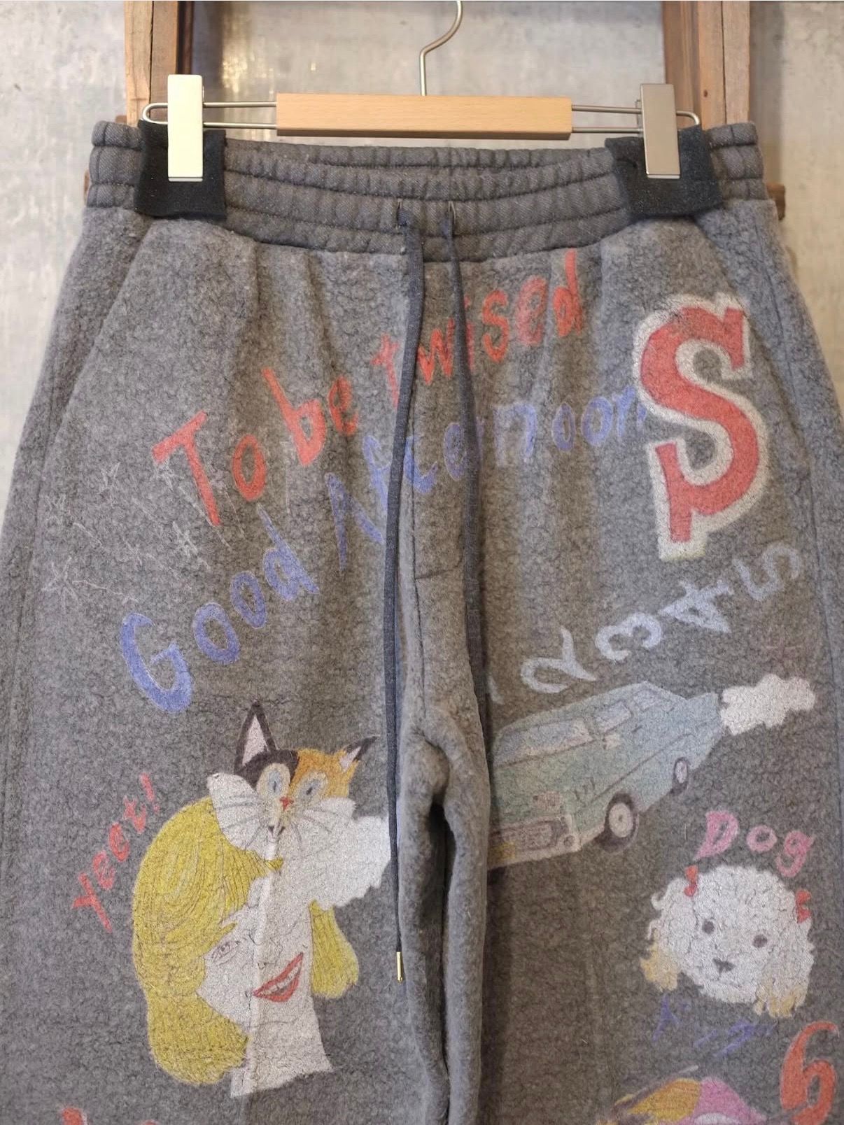Graffiti Wool Sweat Pants